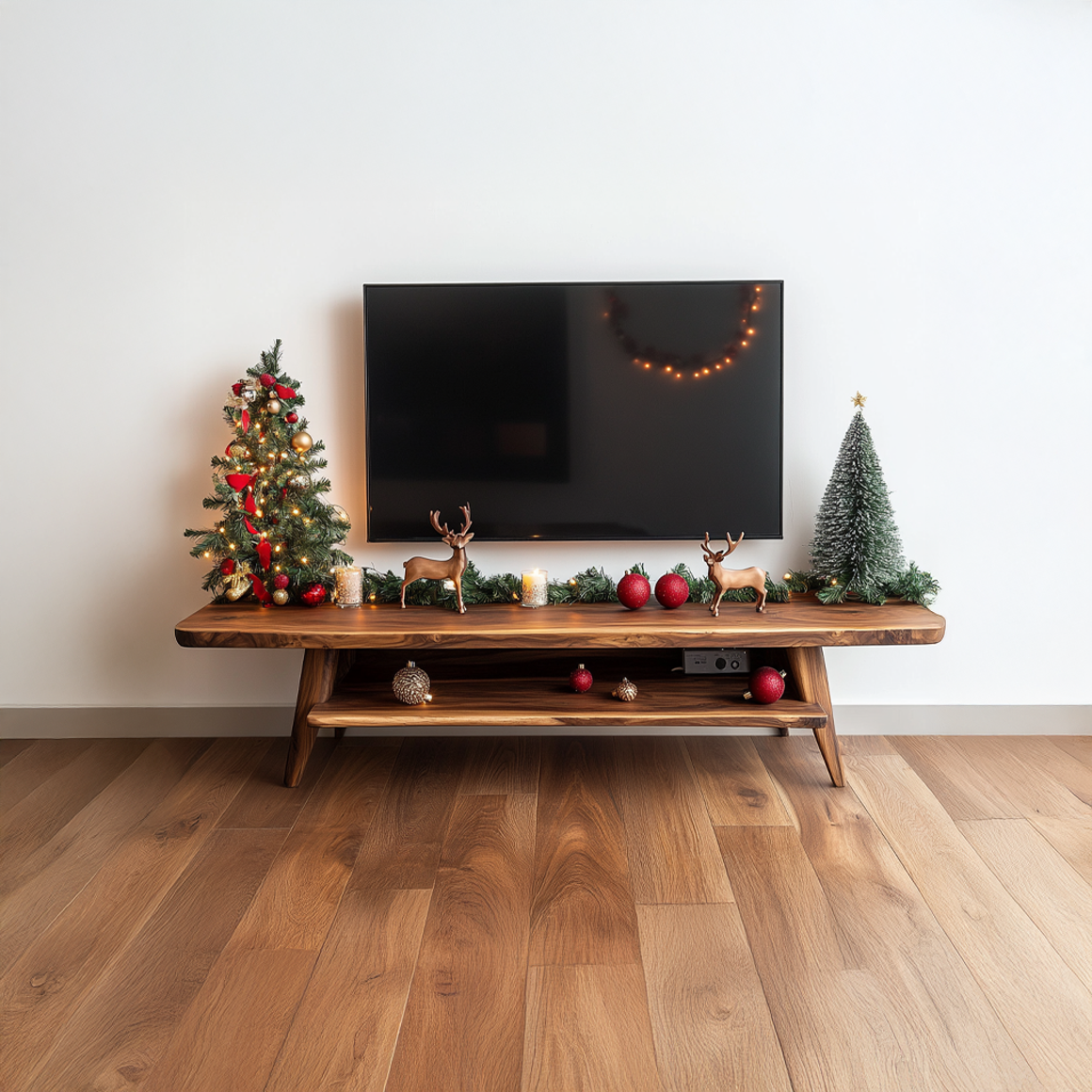 Rustic TV Console Table Christmas Holiday Entryway SINLSACS296