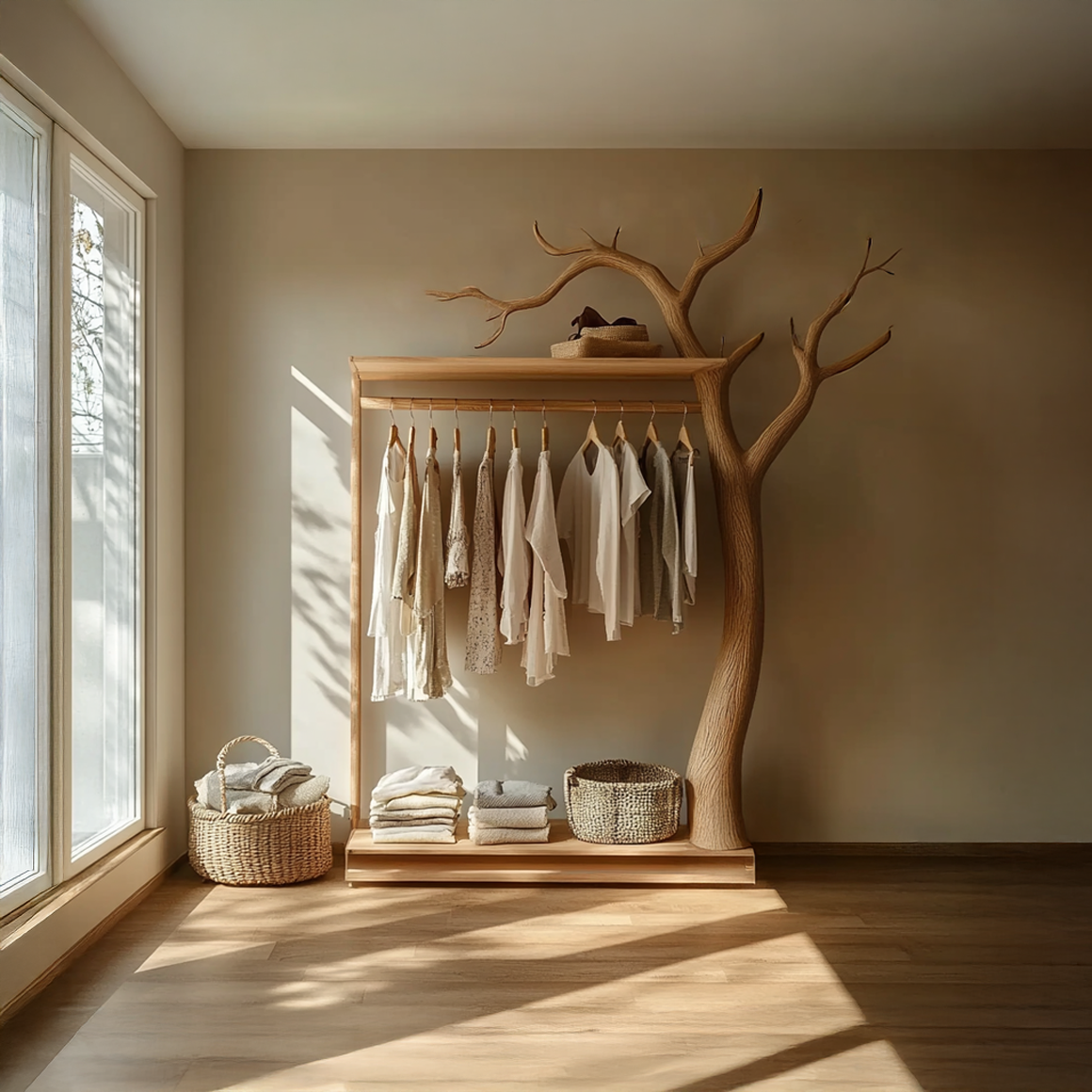 Rustic Clothing Rack Bedroom Hallway Entryway SINLSATCR041