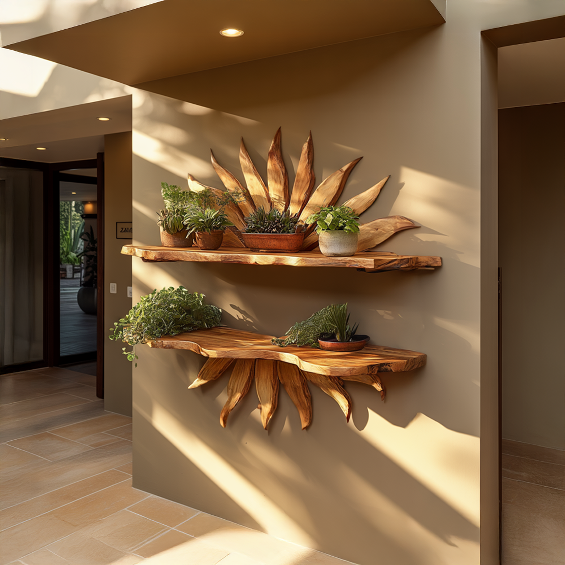 Boho Sun Wall Shelf For Living Room And Interior Decor SINLSAFL281