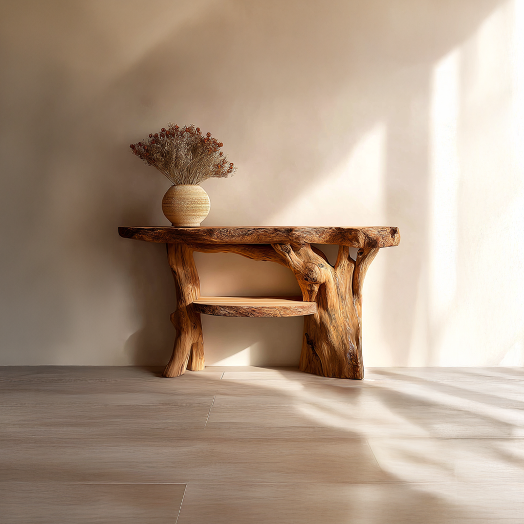 Rustic Organic Console Table Entryway Accent SINLSACS237