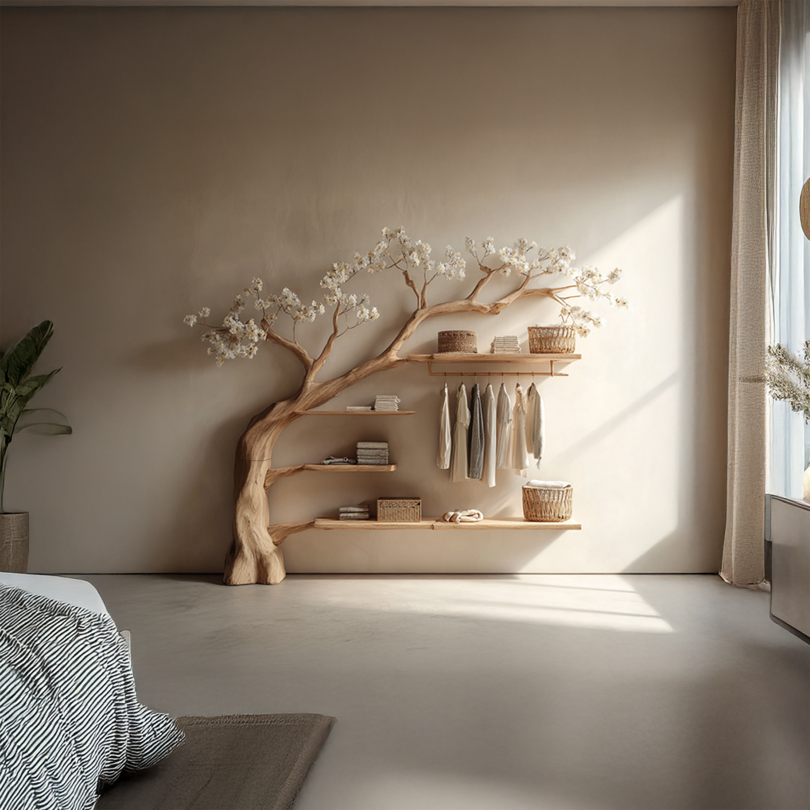 Rustic Tree Wardrobe Bedroom SINLSATB283SHNA