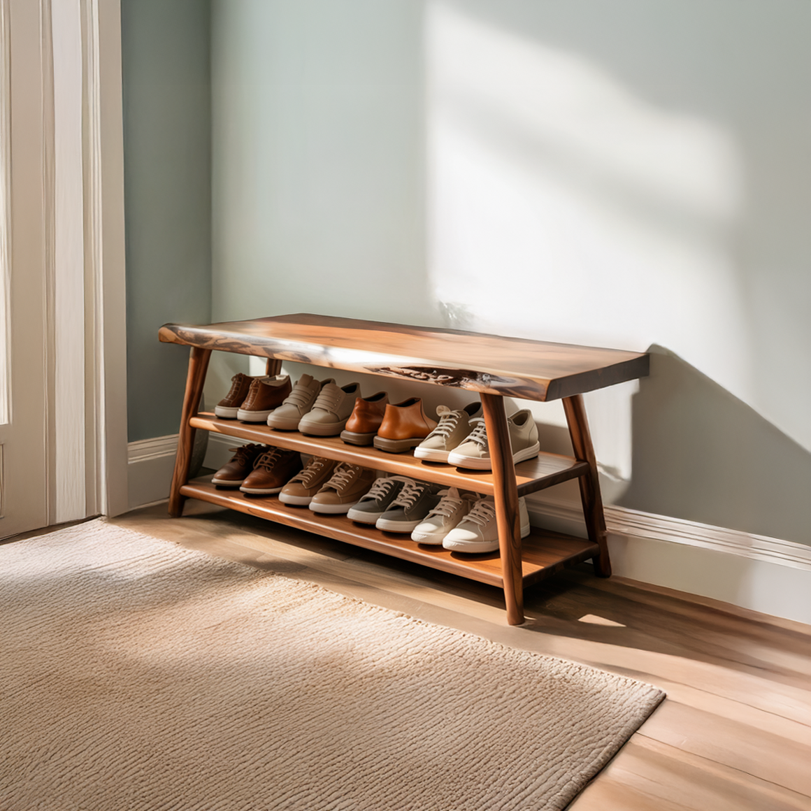 Curved Modern Shoe Rack Living Room And Hallway SINLSASB083