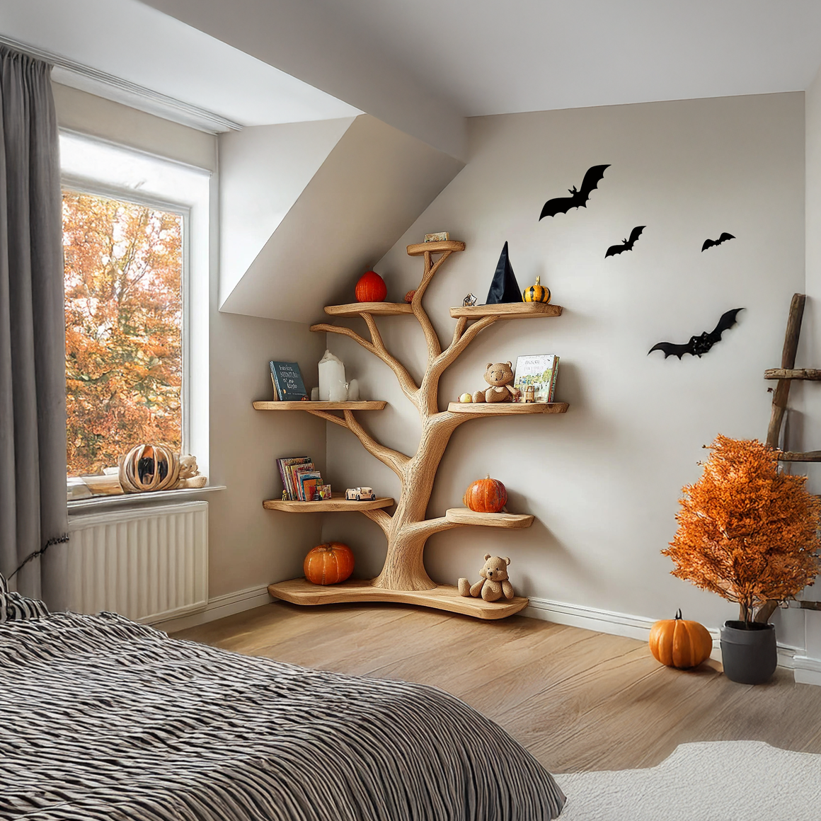 Kids Tree Bookshelf Handmade Decor Home Halloween SINLSAHW007