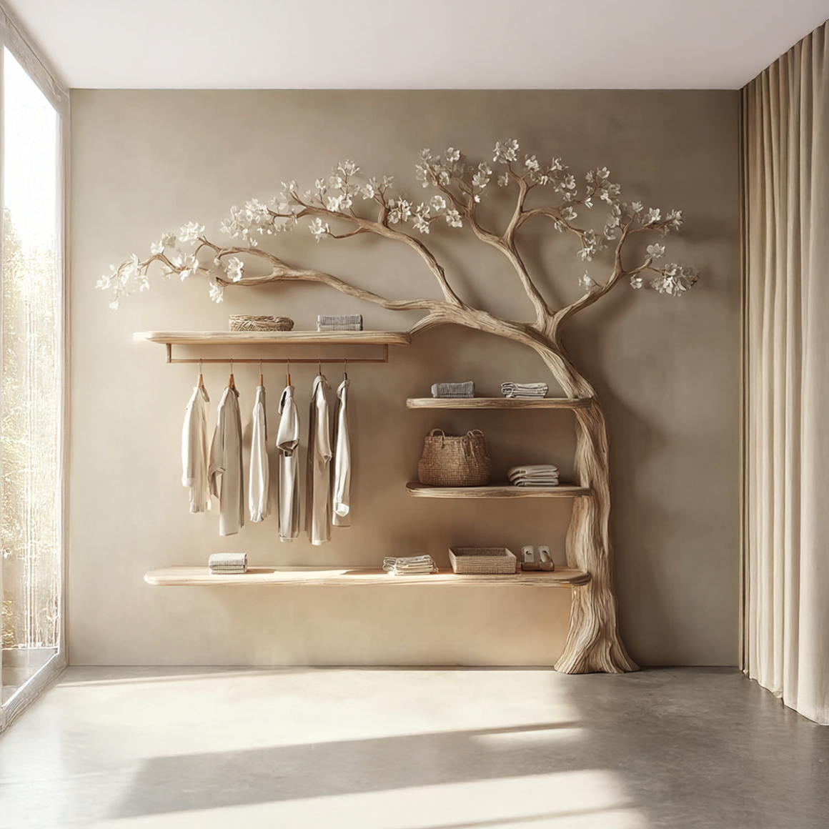Rustic Tree Bookshelf Living Study Bedroom SINLKITB268