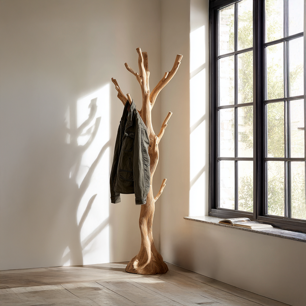Rustic Tree Coat Rack Entryway Hallway SINLSATCR011