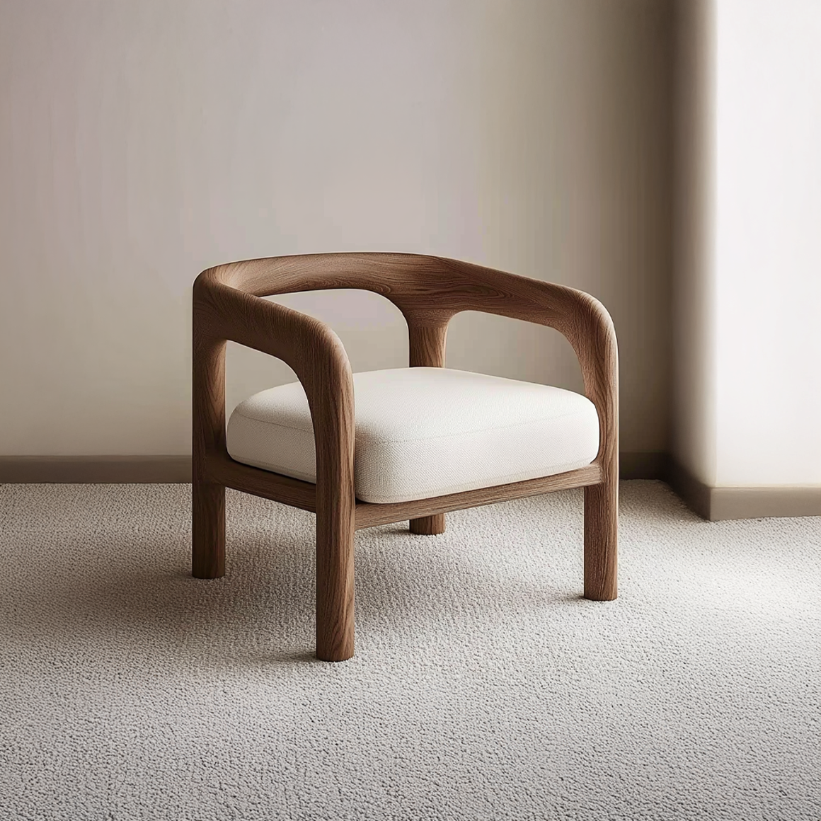 Organic Minimal Accent Chair Living Room Or Study Room SINLSAWC020