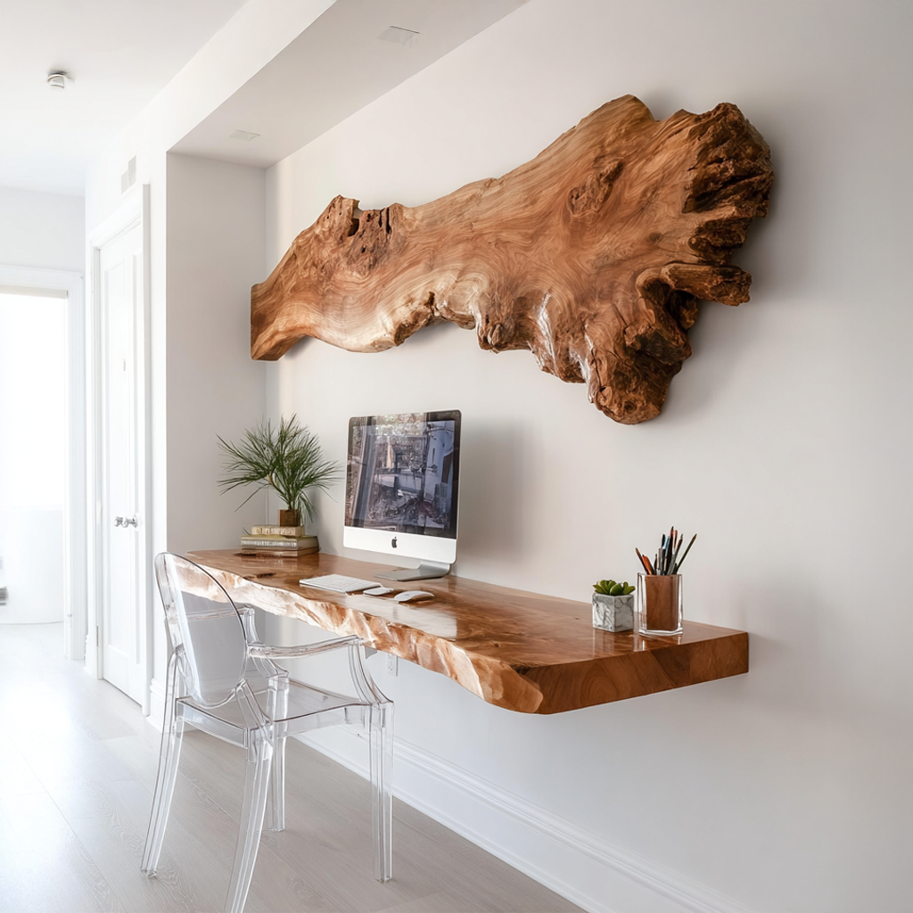 Rustic Floating Desk Living Home Office SINLSAFL083
