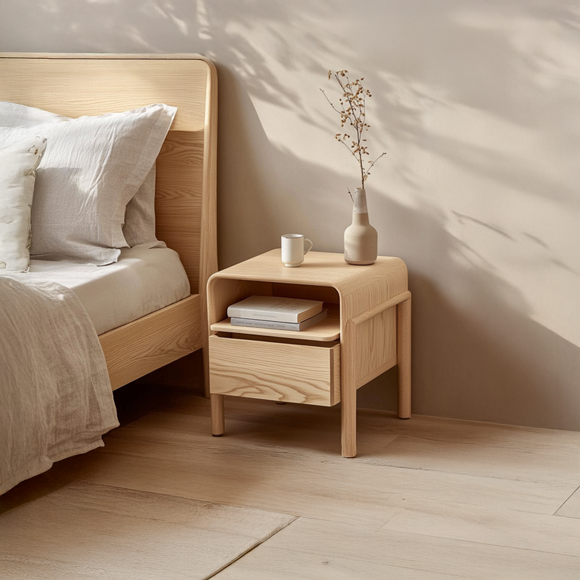 Mid Century Bedside Table For Bedroom SINLSABT178