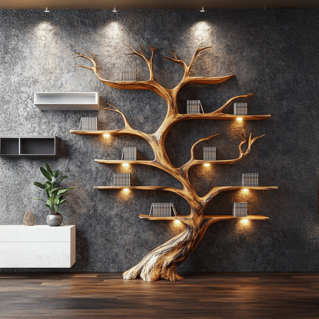 Tree Branch Shelf Driftwood Solid Wood Rustic Art Gift SINLSATB193