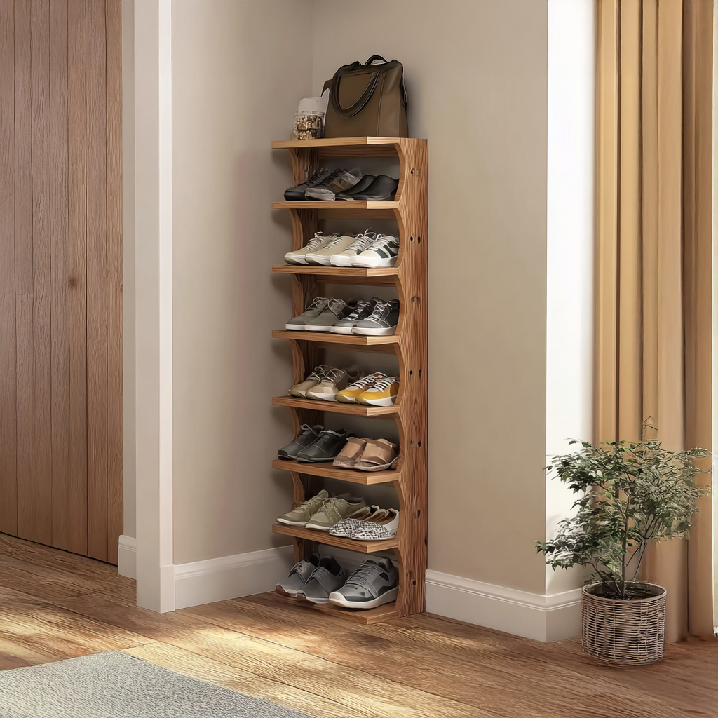 Rustic Shoe Rack Solid Wood Handmade Decor Home Gitf SINLSASB027
