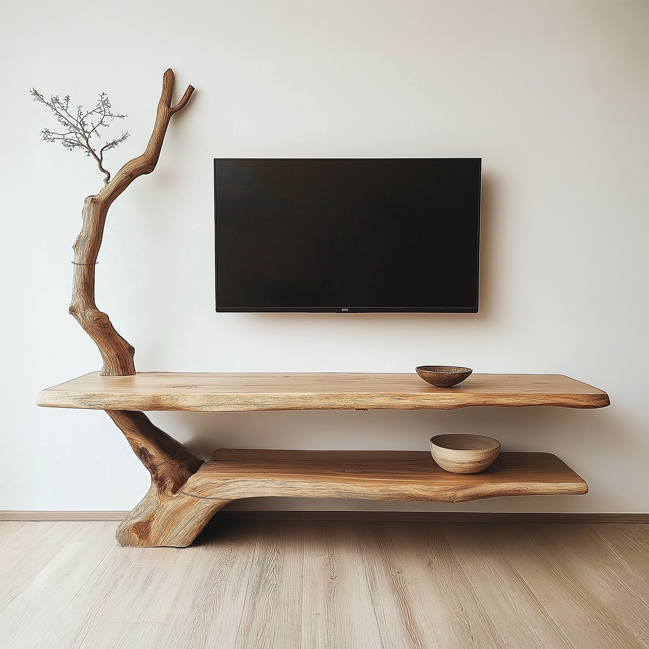 Rustic Live Edge TV Stand Living Room SINLSATB185