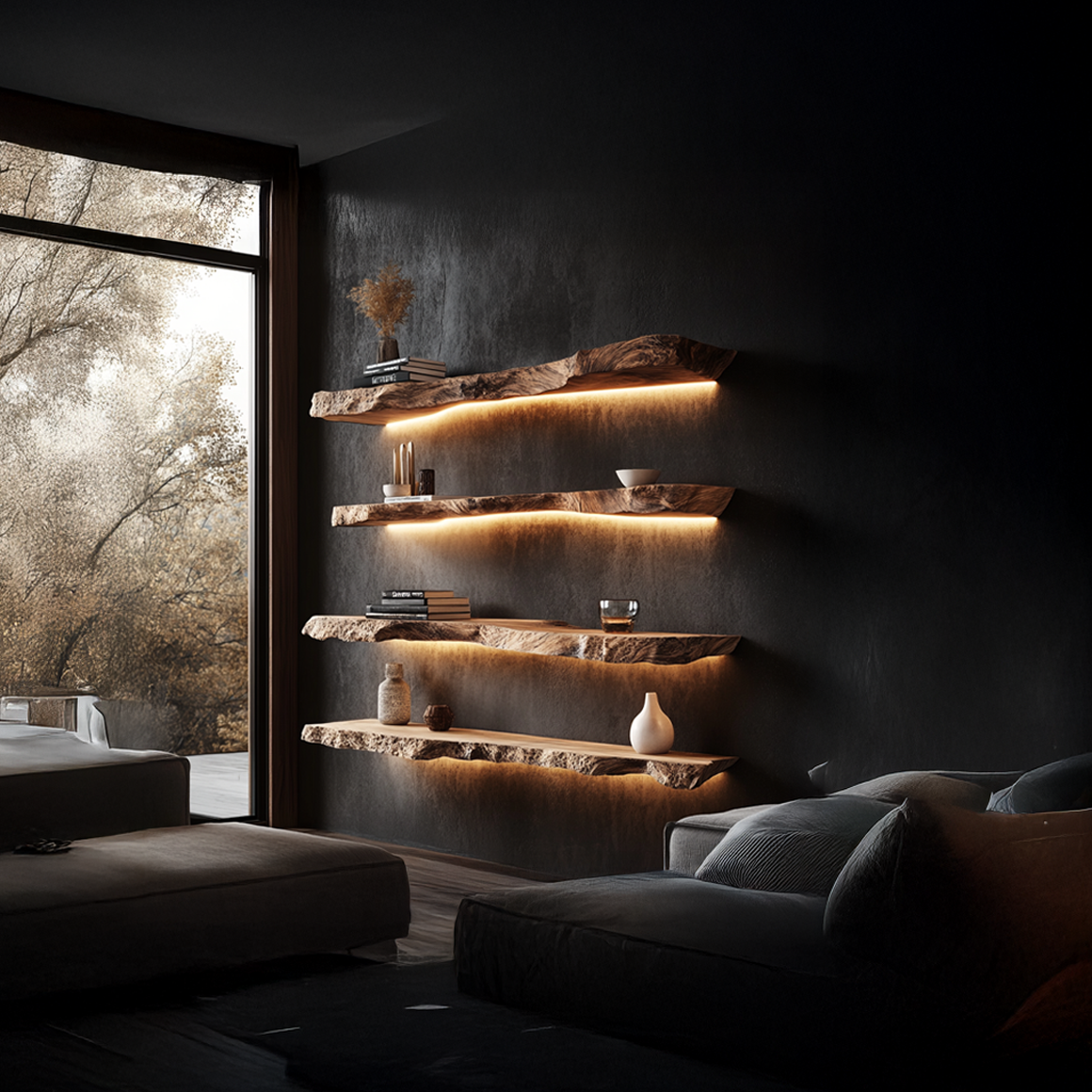 Rustic Floating Bookshelf Living Room Or Bedroom SINLSAFL192