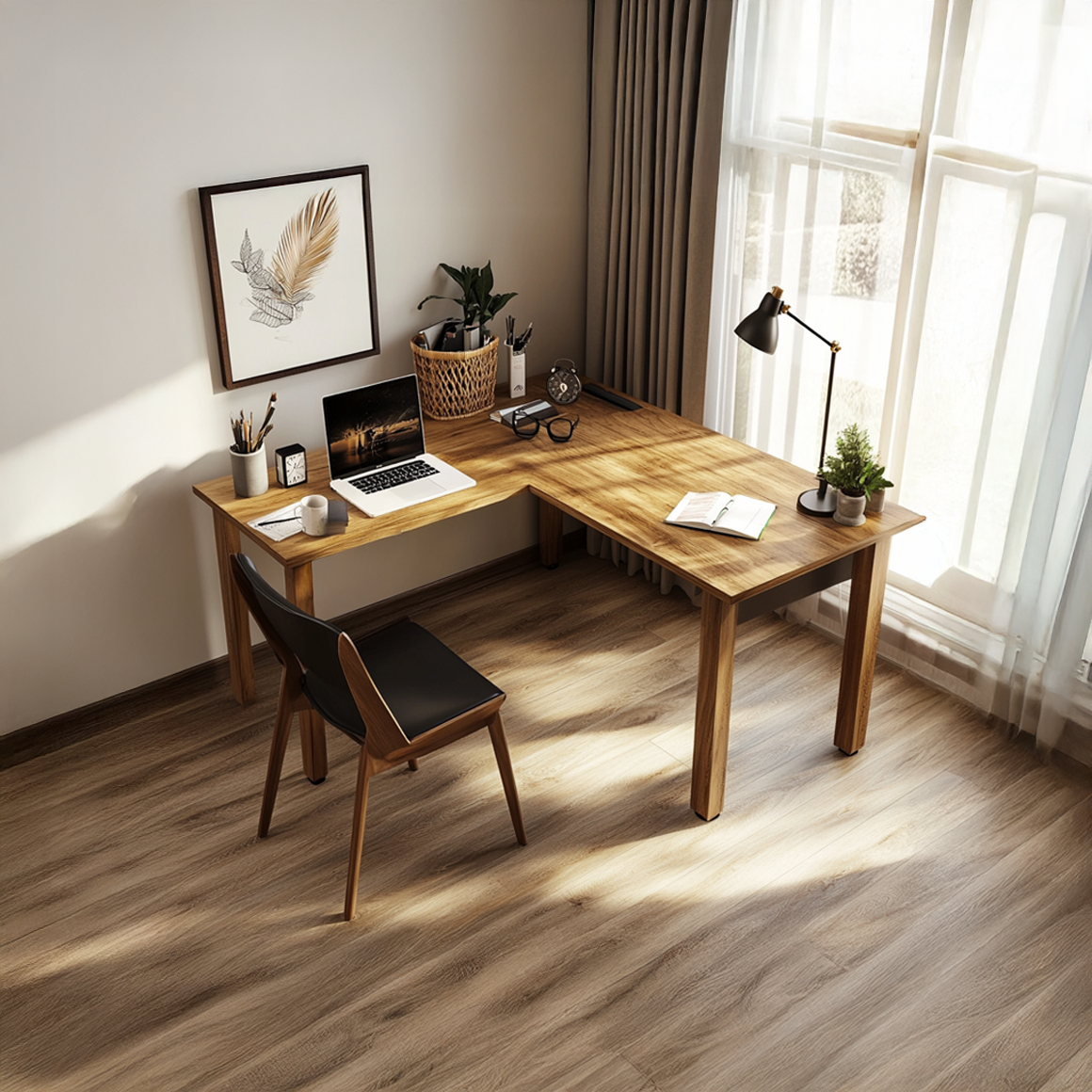 Contemporary Clean Computer Corner Desk For Home Office And Work Area SINLSADK051