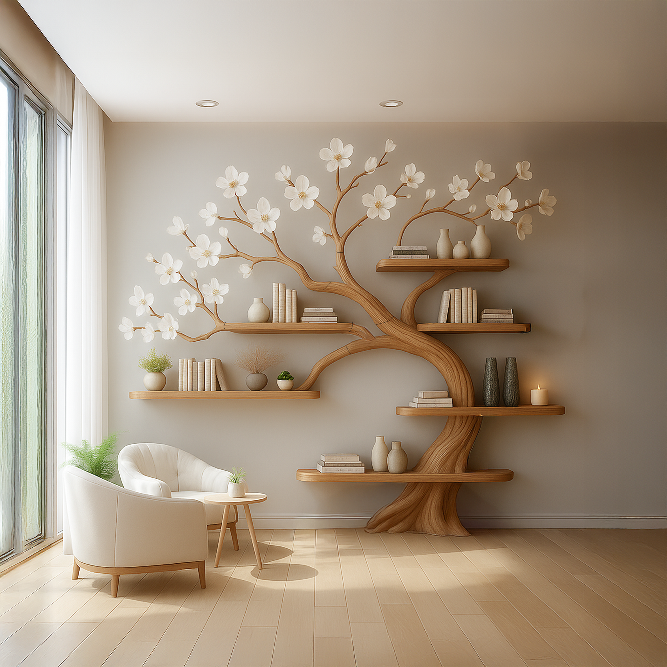 Rustic Tree Branch Shelf Nursery Kids Room SINLSATB227