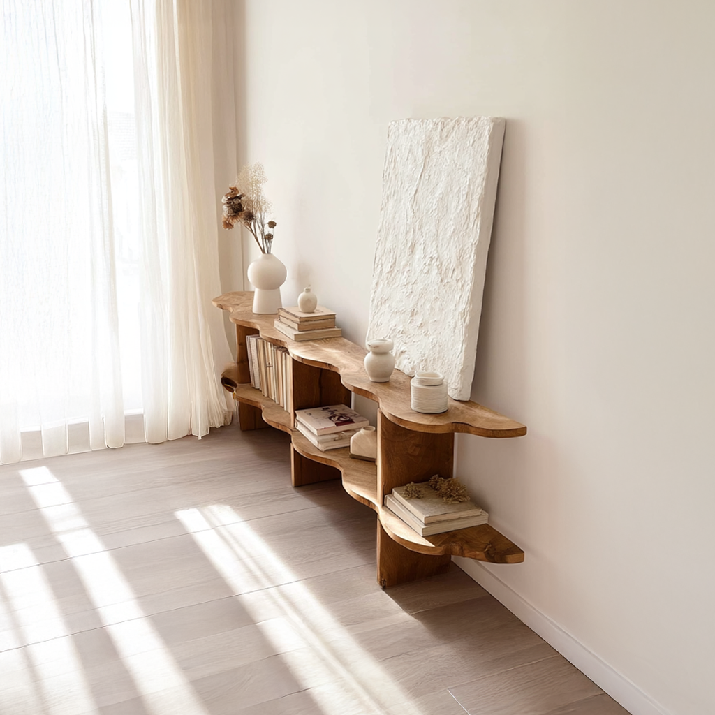 Rustic Low Bookshelf Living Room Or Bedroom SINLSASC091