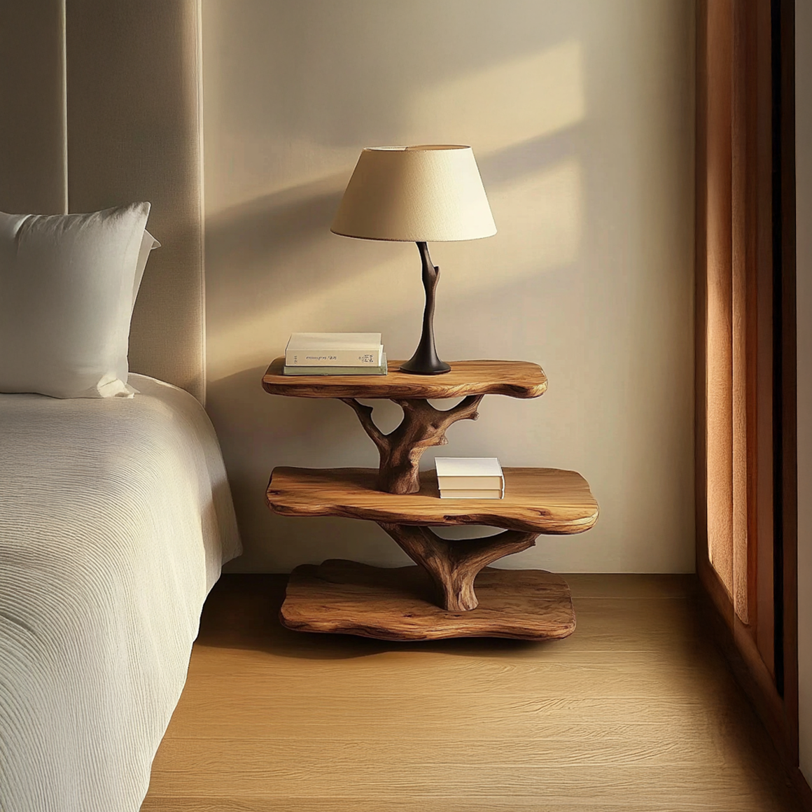 Rustic Tree Nightstand Bedroom And Guest Room SINLSABT084