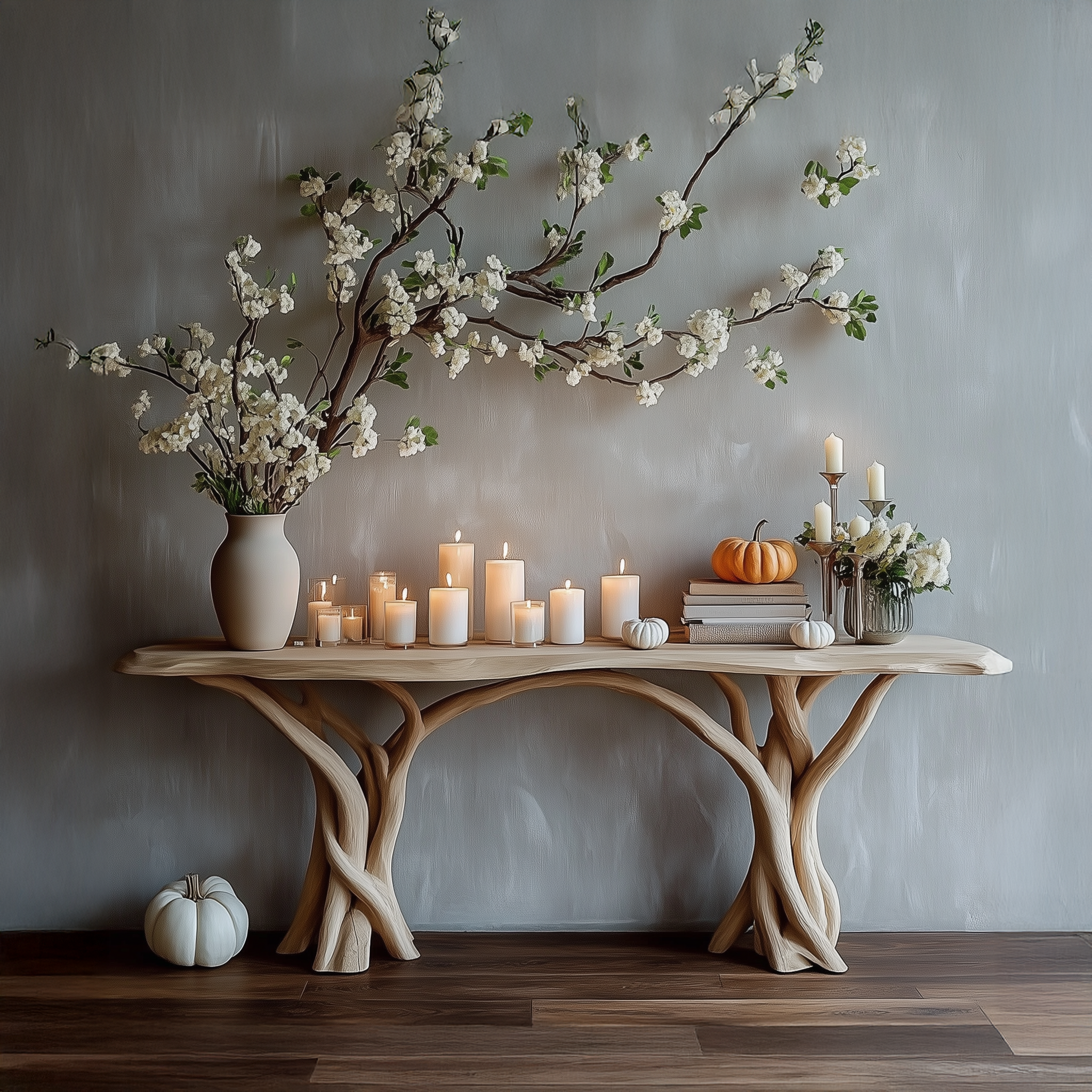 Driftwood Console Table Live Edge Rustic Wood Art Gift SINLSACS086