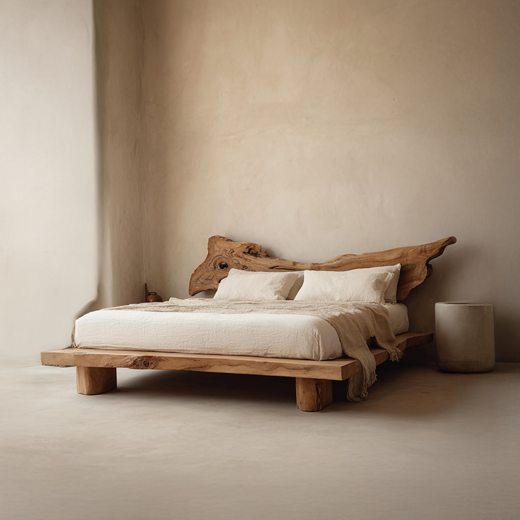 Rustic Platform Bed King Room SINLSAWB020