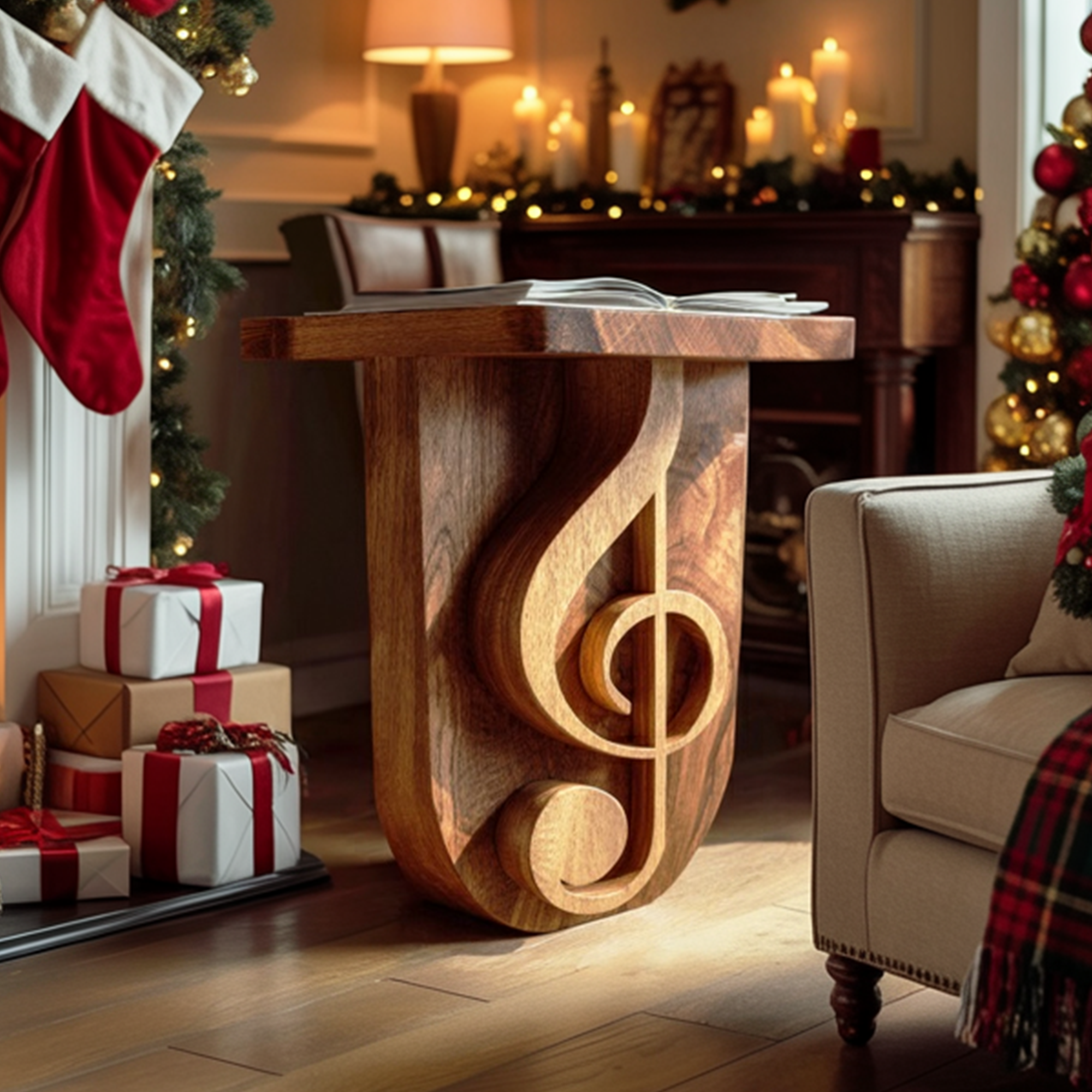 Modern Sculptural Music Note Side Table For Living Room And Studio SINLKIBT221