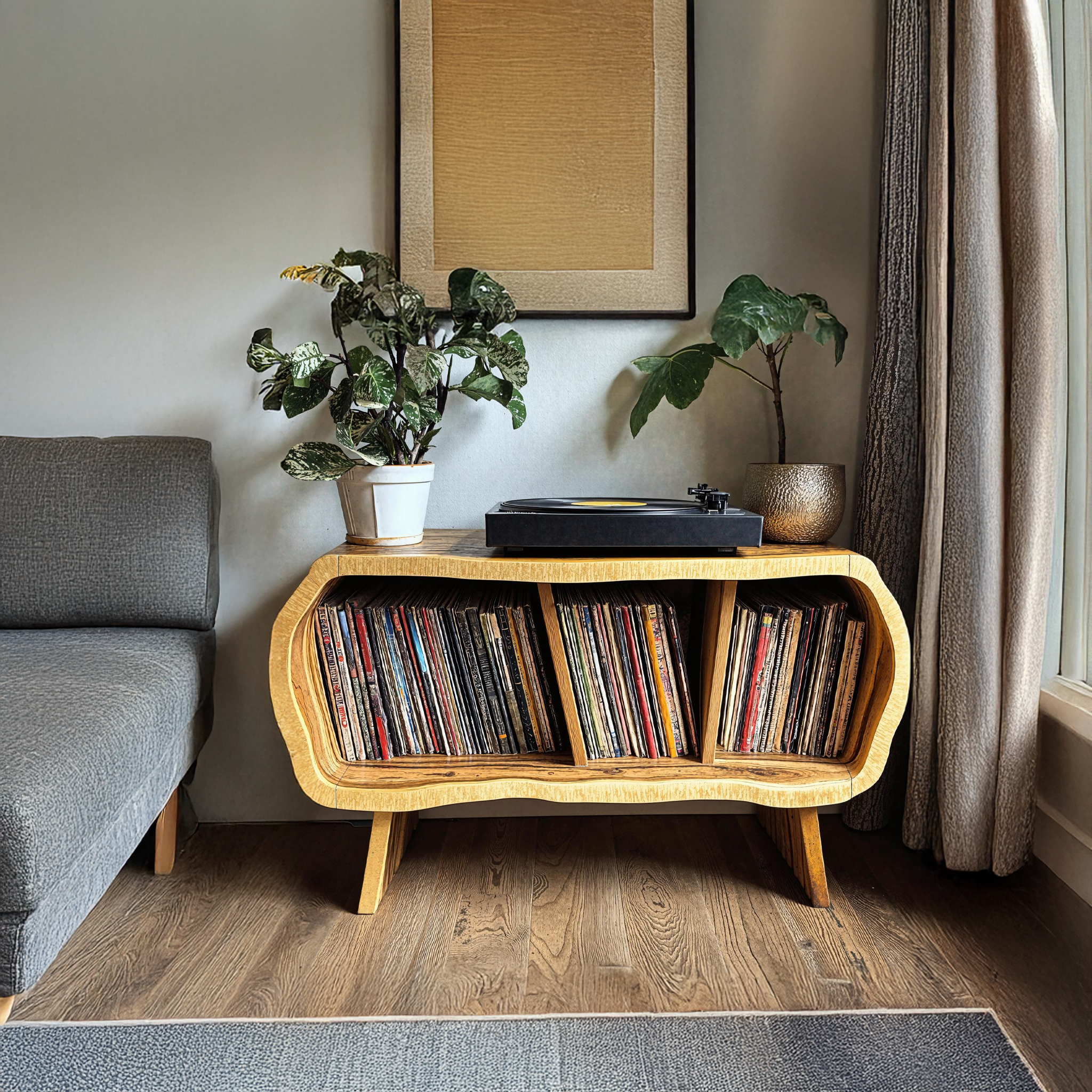 Vintage Solid Wood Record Console For Bedroom Furniture Decor SILDTRPT021