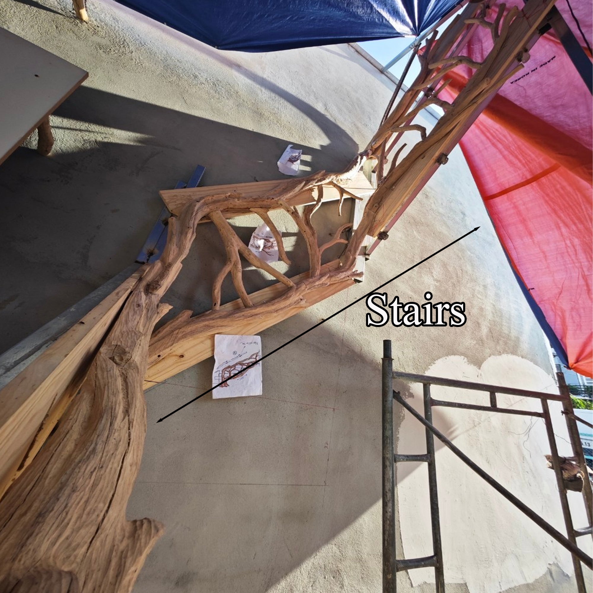 Elegant Wooden Branch And Leaf Stair Railing Custom Stair Railing Country Style SINLST001