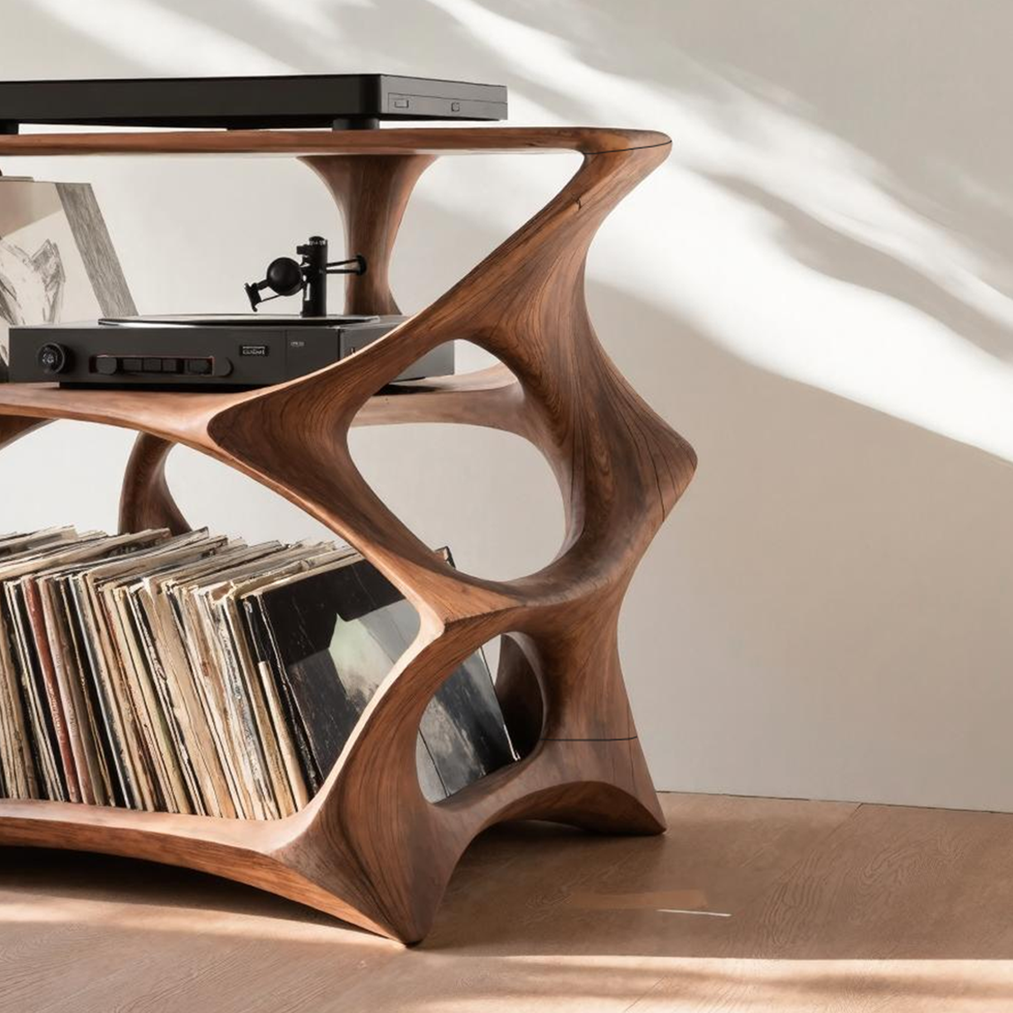 Farmhouse Record Stand Cozy Living Room Furniture SILDTTNRPT001