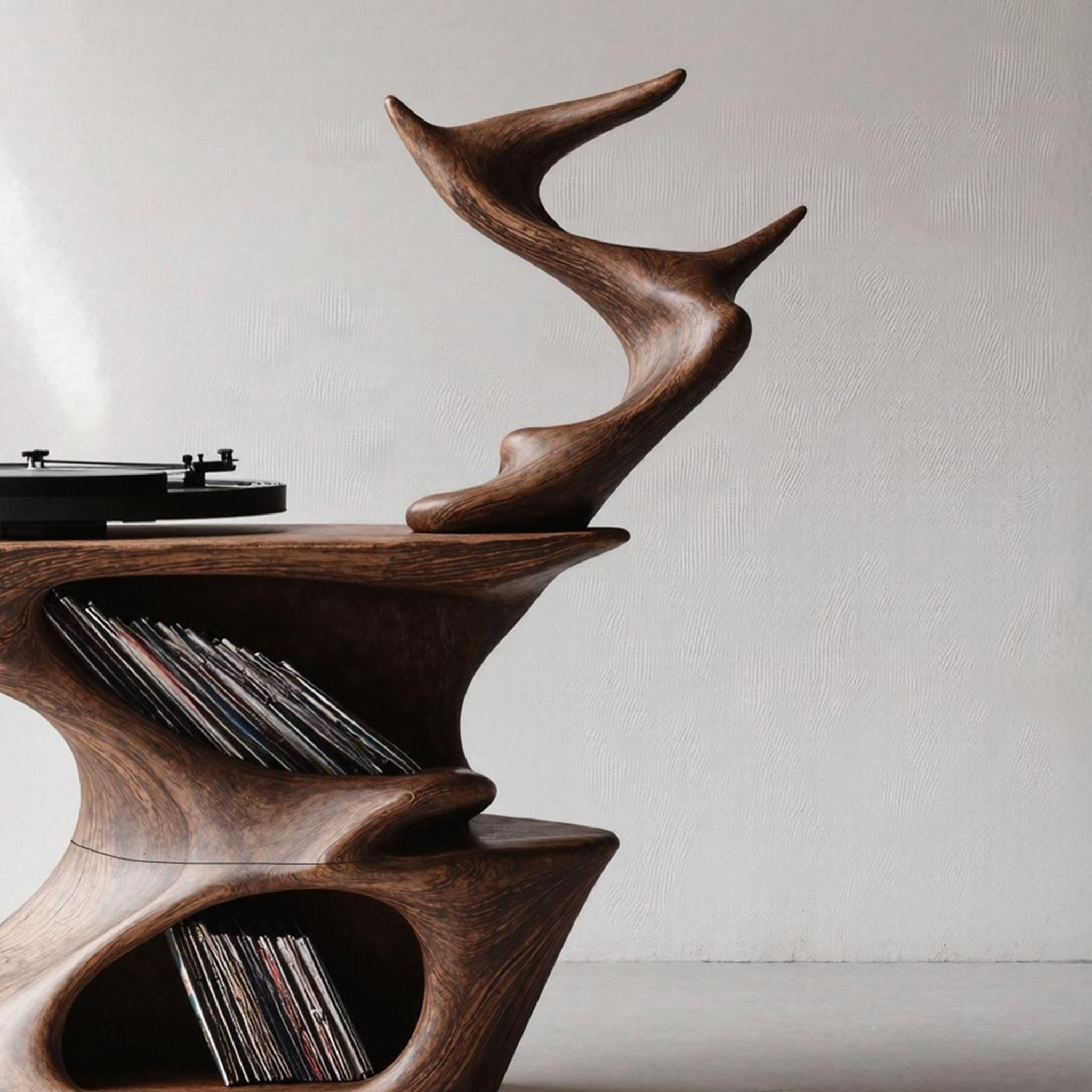 Rustic Live Edge Record Stand Natural Entryway Piece SILDTRPT032