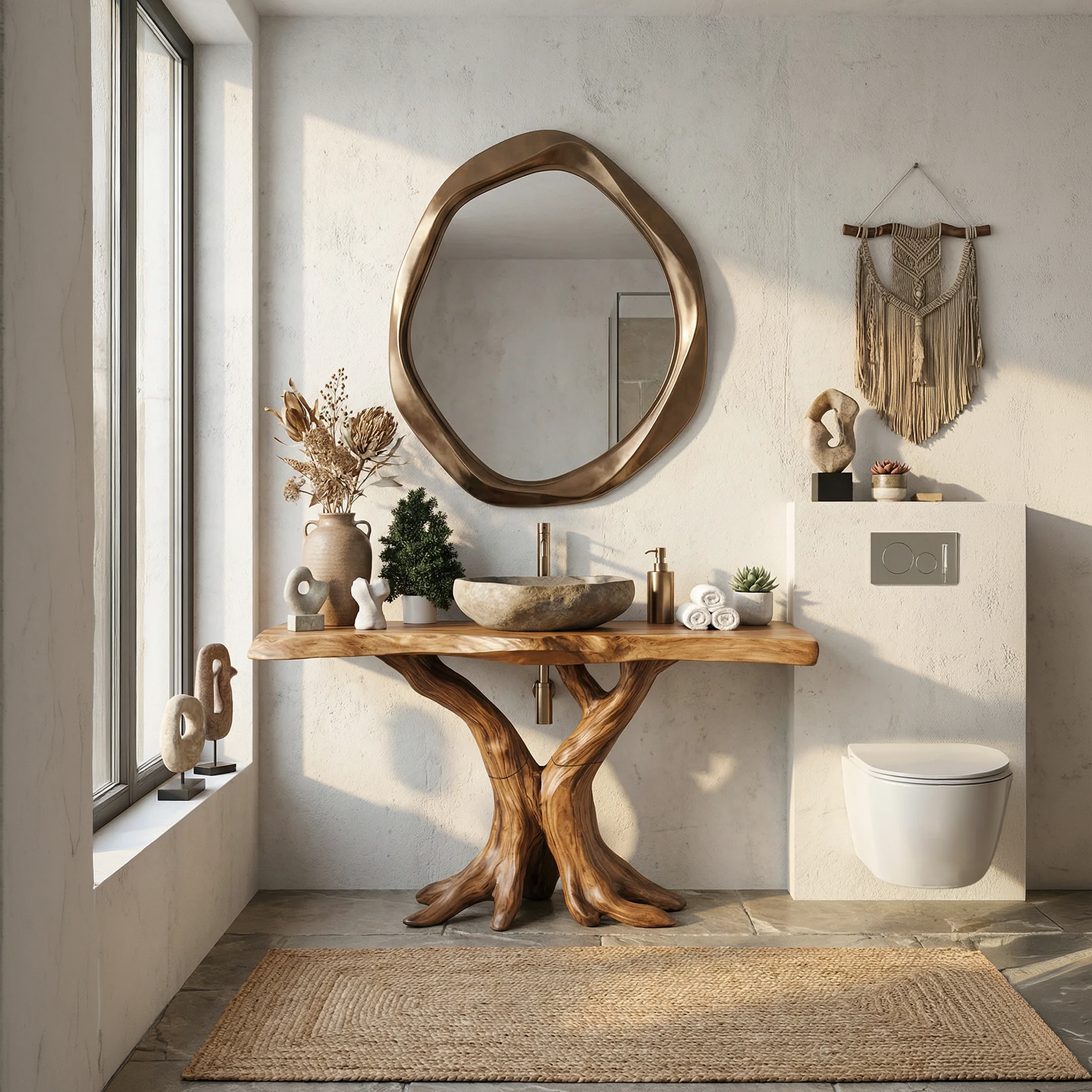 Modern Live Edge Bathroom Vanity Handmade Wood For Bathroom Decor SILDTTRBRV125