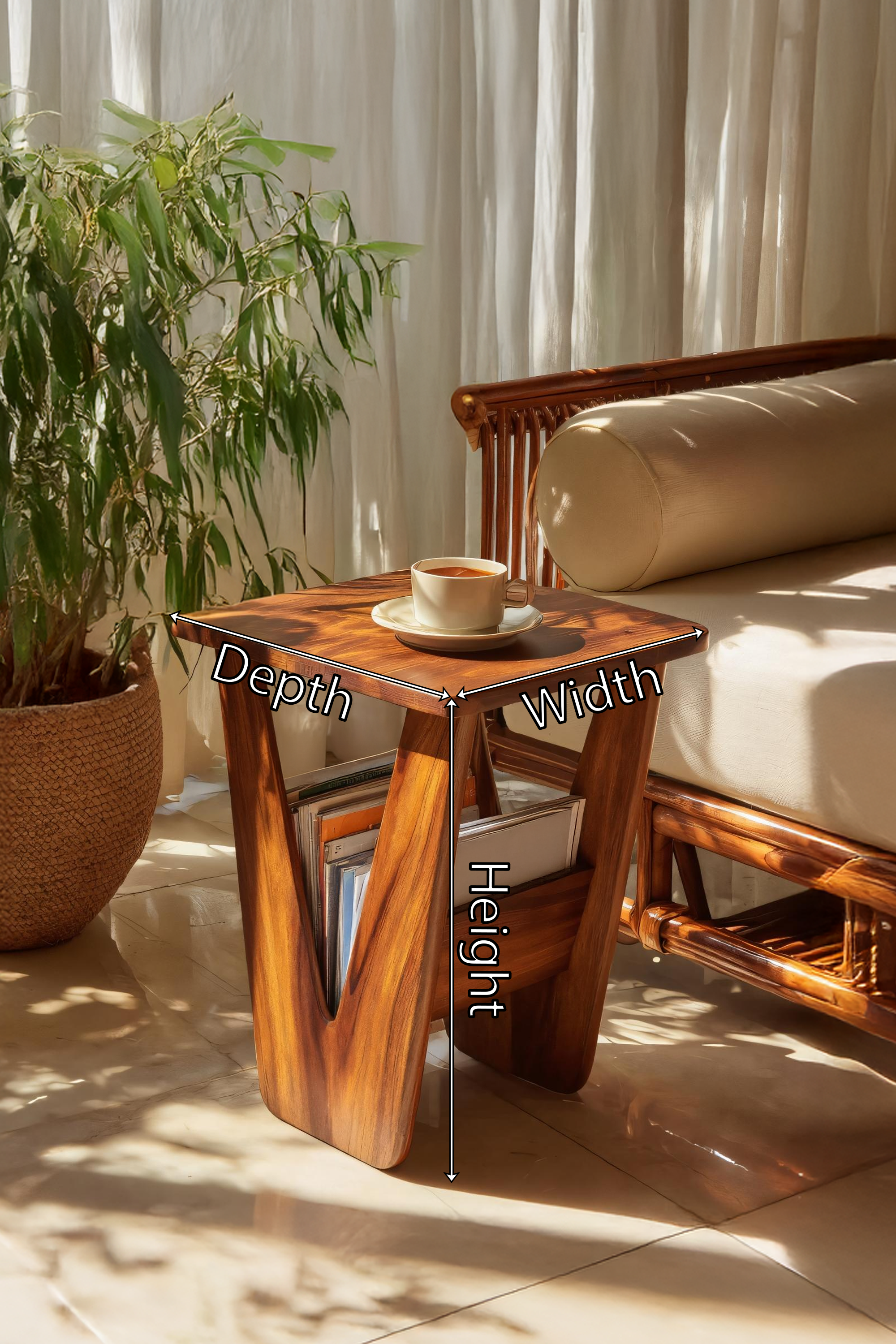 Handcrafted Solid Wood Side Table For Entryway And Living Room Decor SILDTTRSTA008