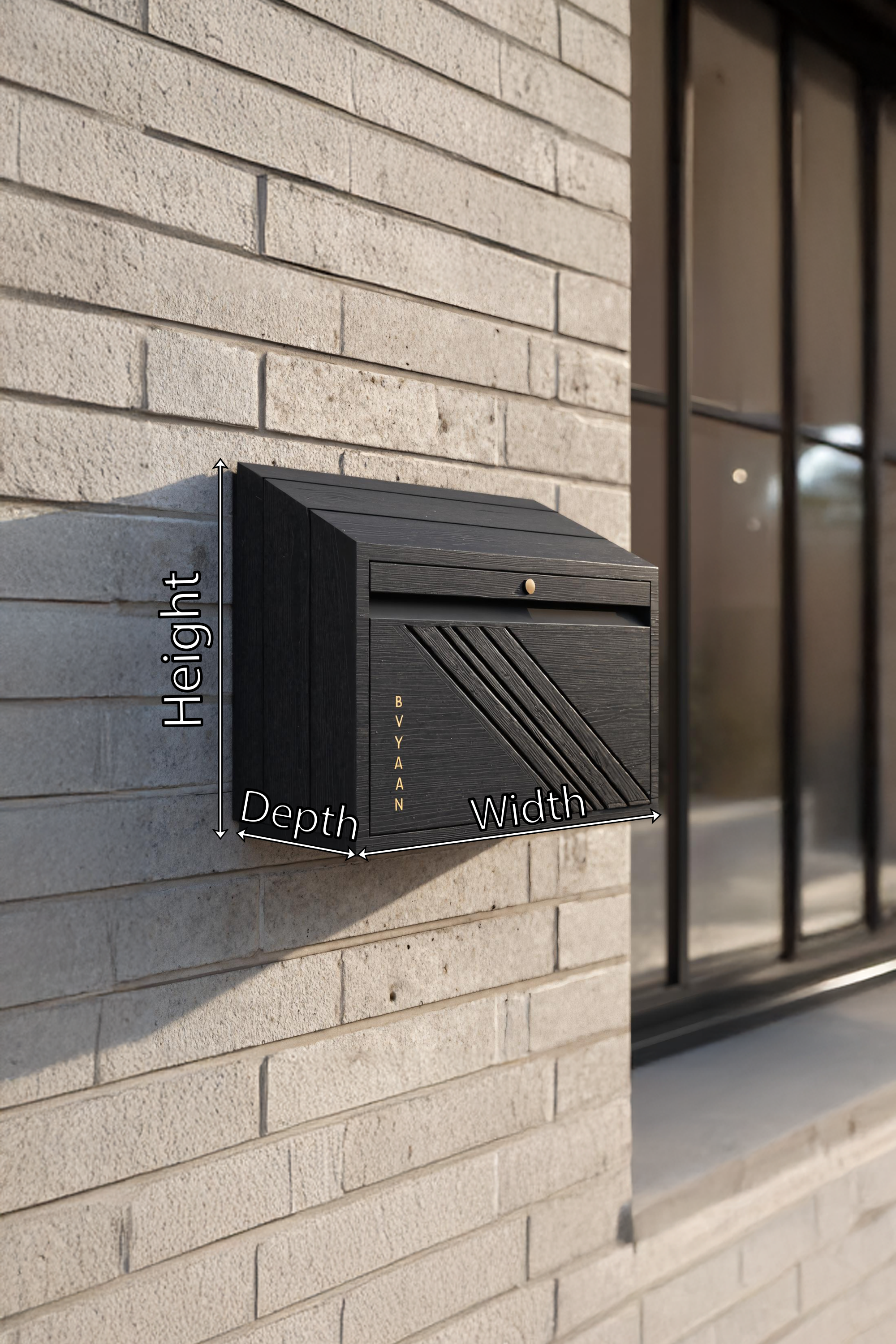 Mid Century Wooden Sculpture Mailbox For Outdoor Garden Furniture SILDTTRMB021