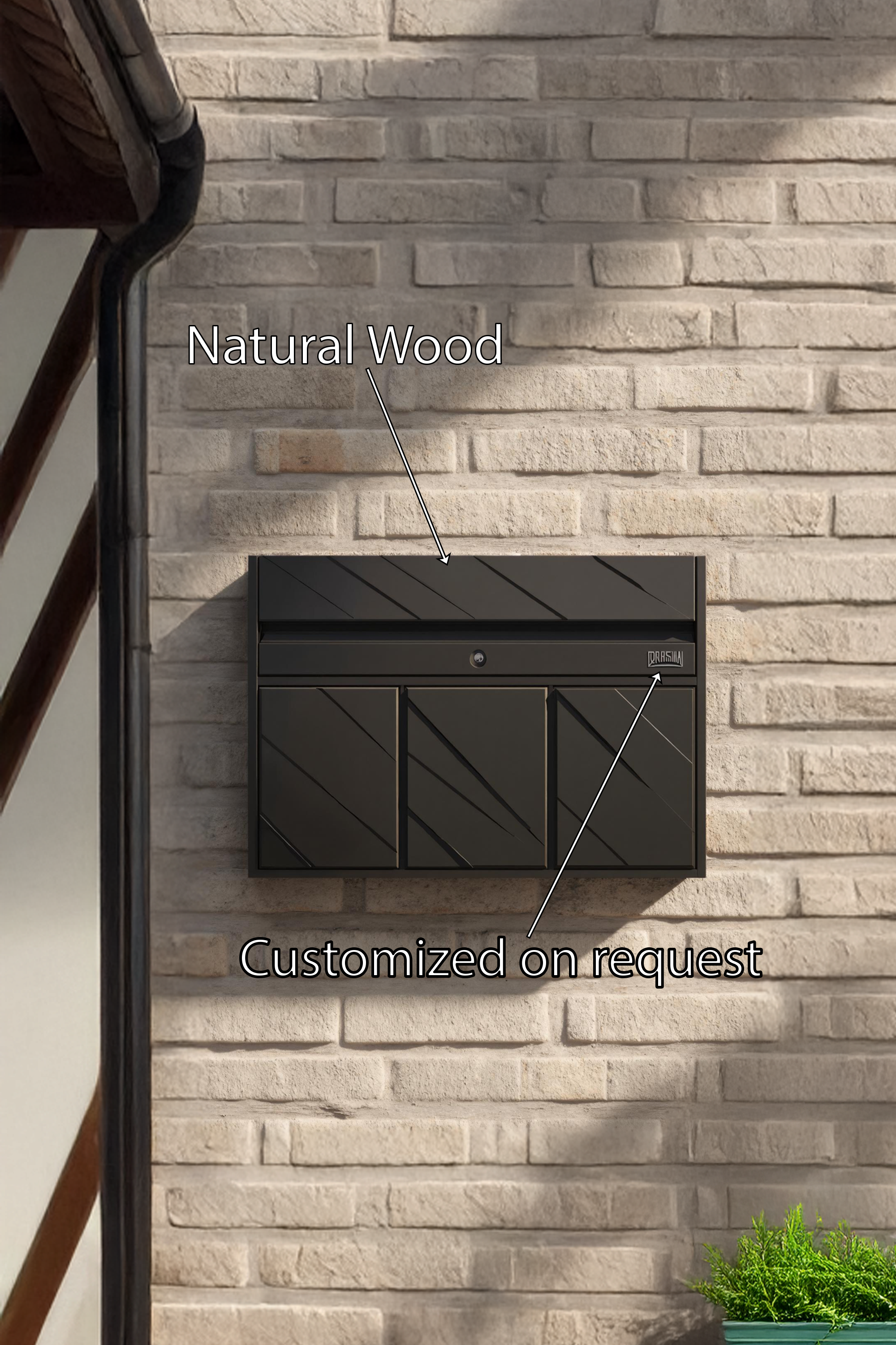 Mid Century Solid Wood Sculpture Mailbox For Patio Rustic Garden Decor SILDTTRMB029