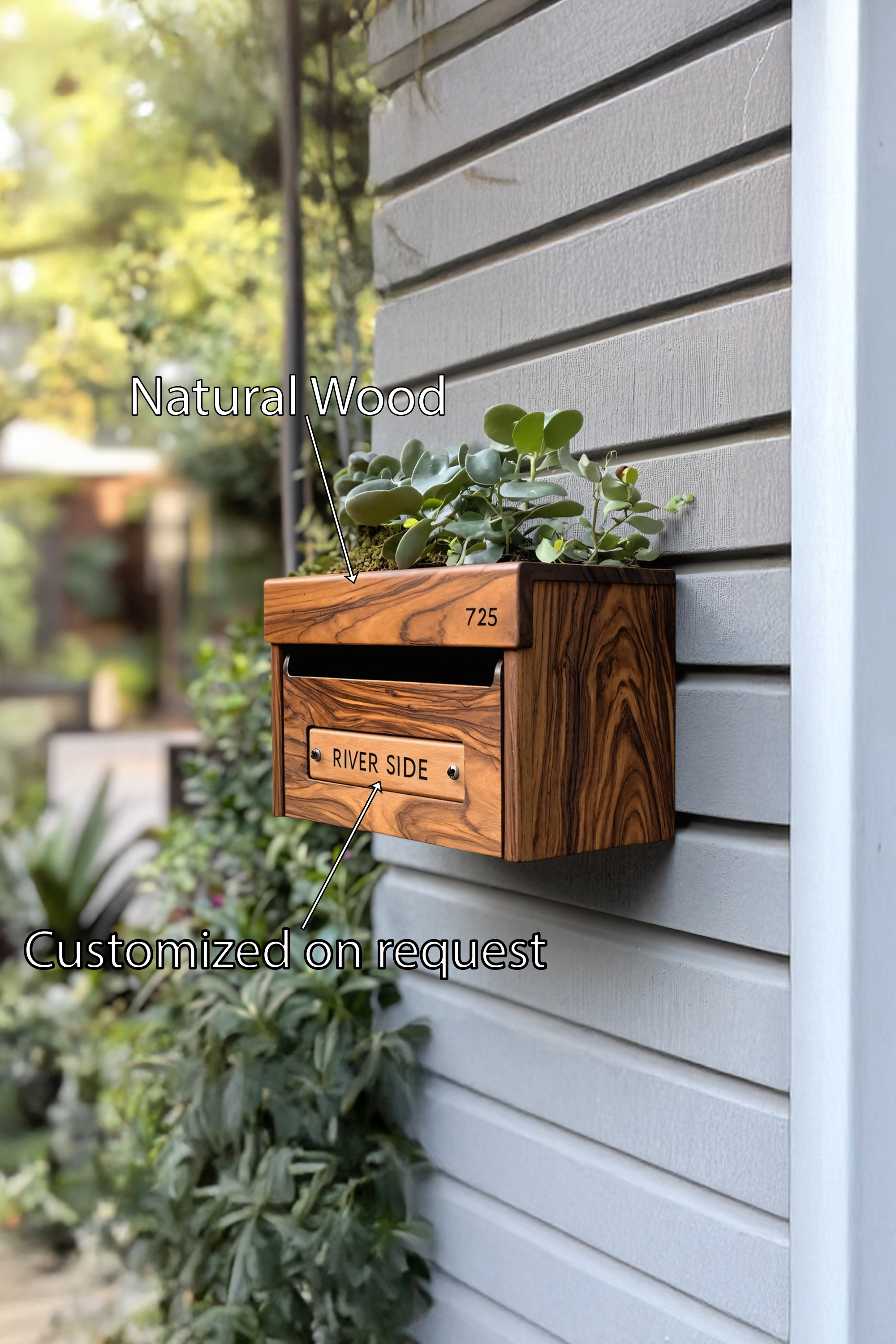 Handcrafted Wooden Sculpture Mailbox For Patio Furniture Garden Design SILDTTRMB035