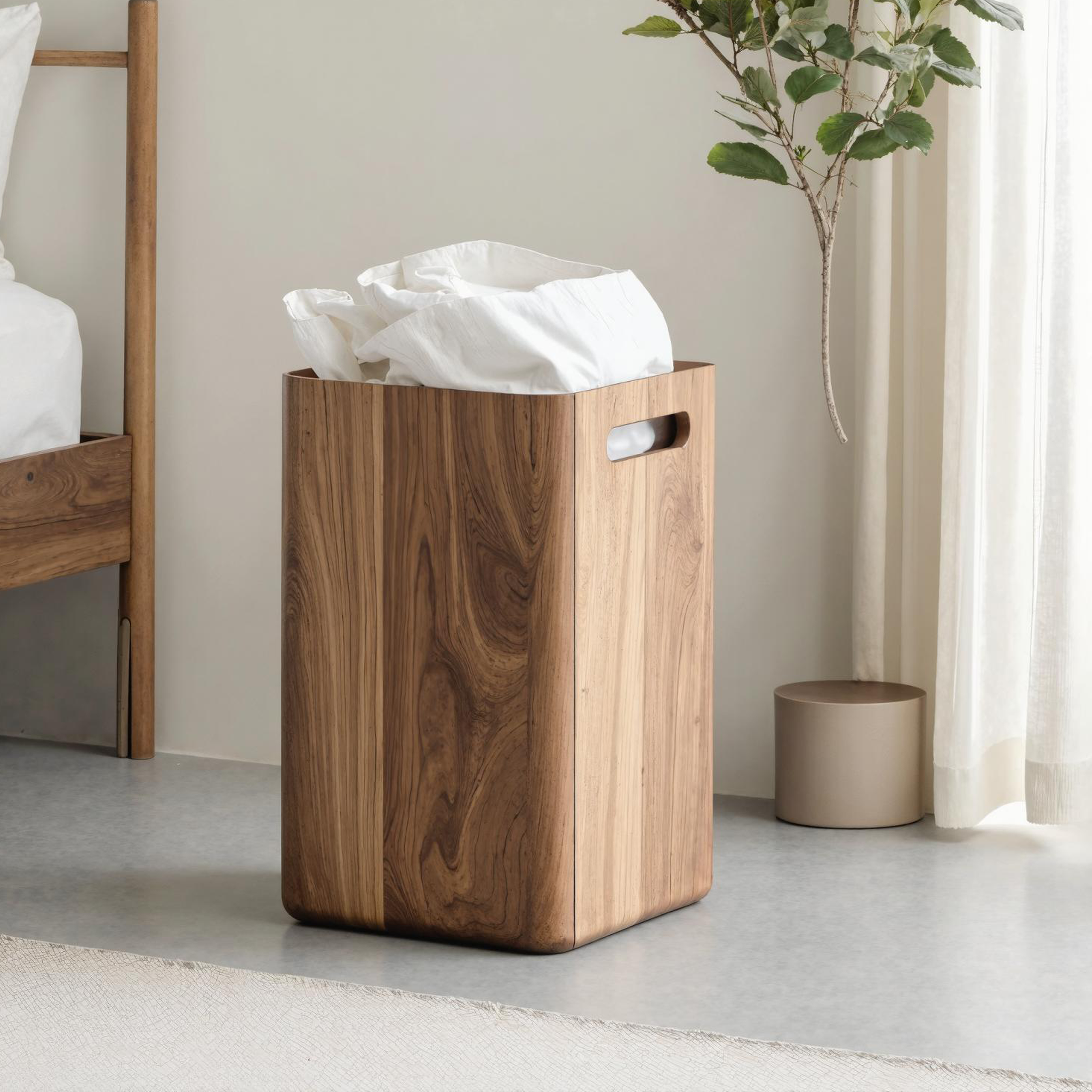 Mid Century Wood Box For Bedroom Storage And Decor Accent SILDTSBN009