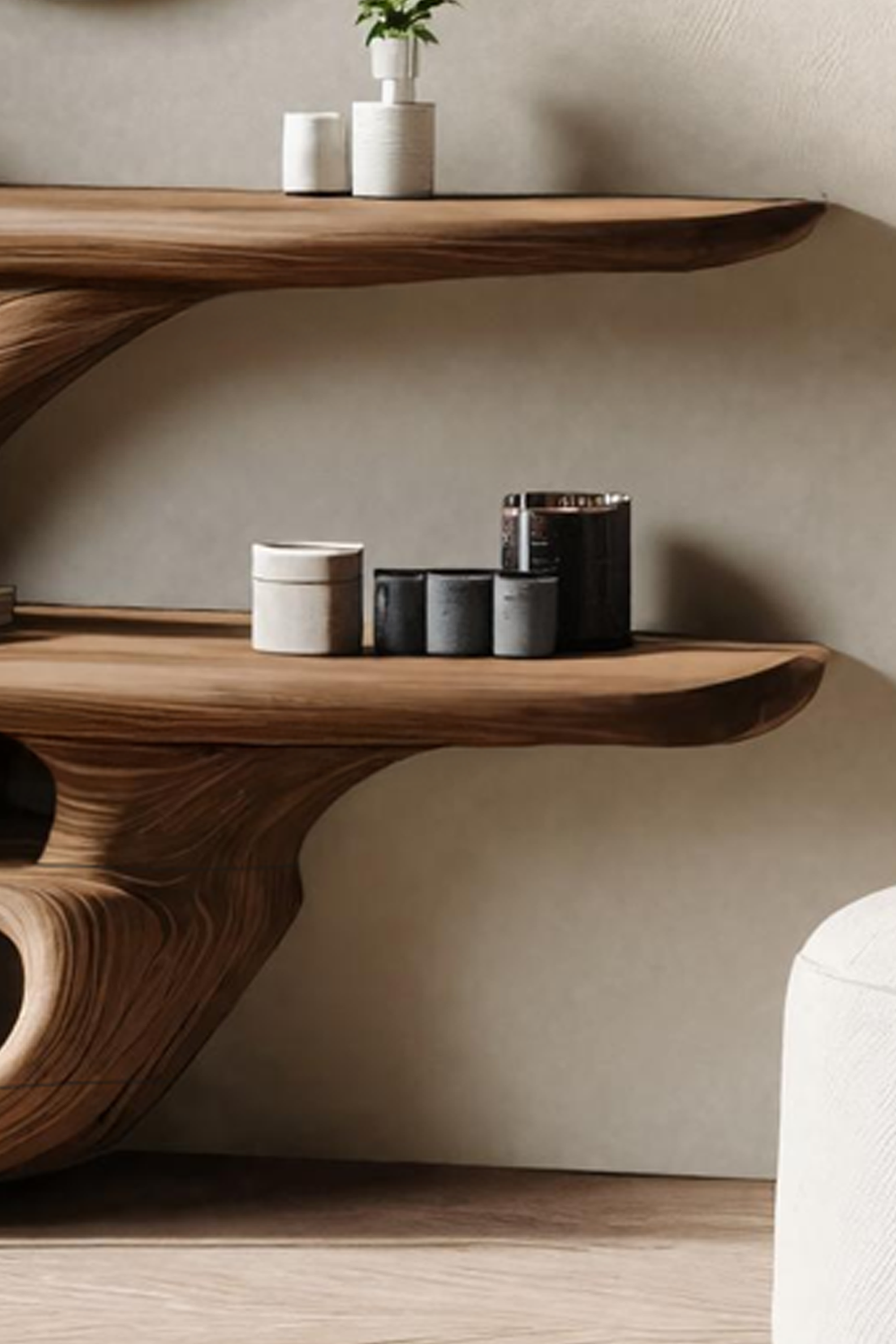 Handcrafted Live Edge Cosmetic Table for Bathroom Use SILDTTNMV010