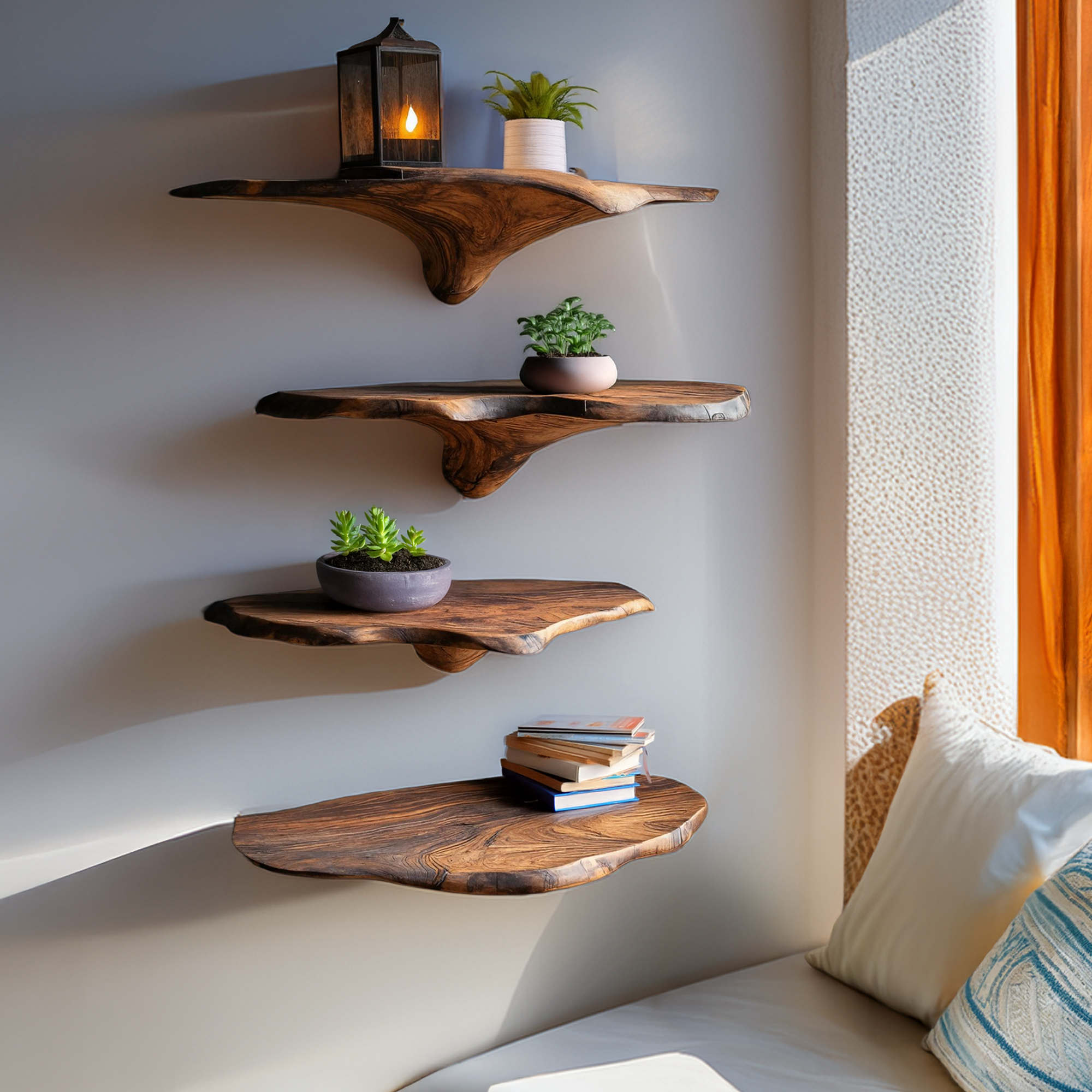 Farmhouse Solid Wood Mushroom Shelf For Bedroom Decoration SILDTTRMR002