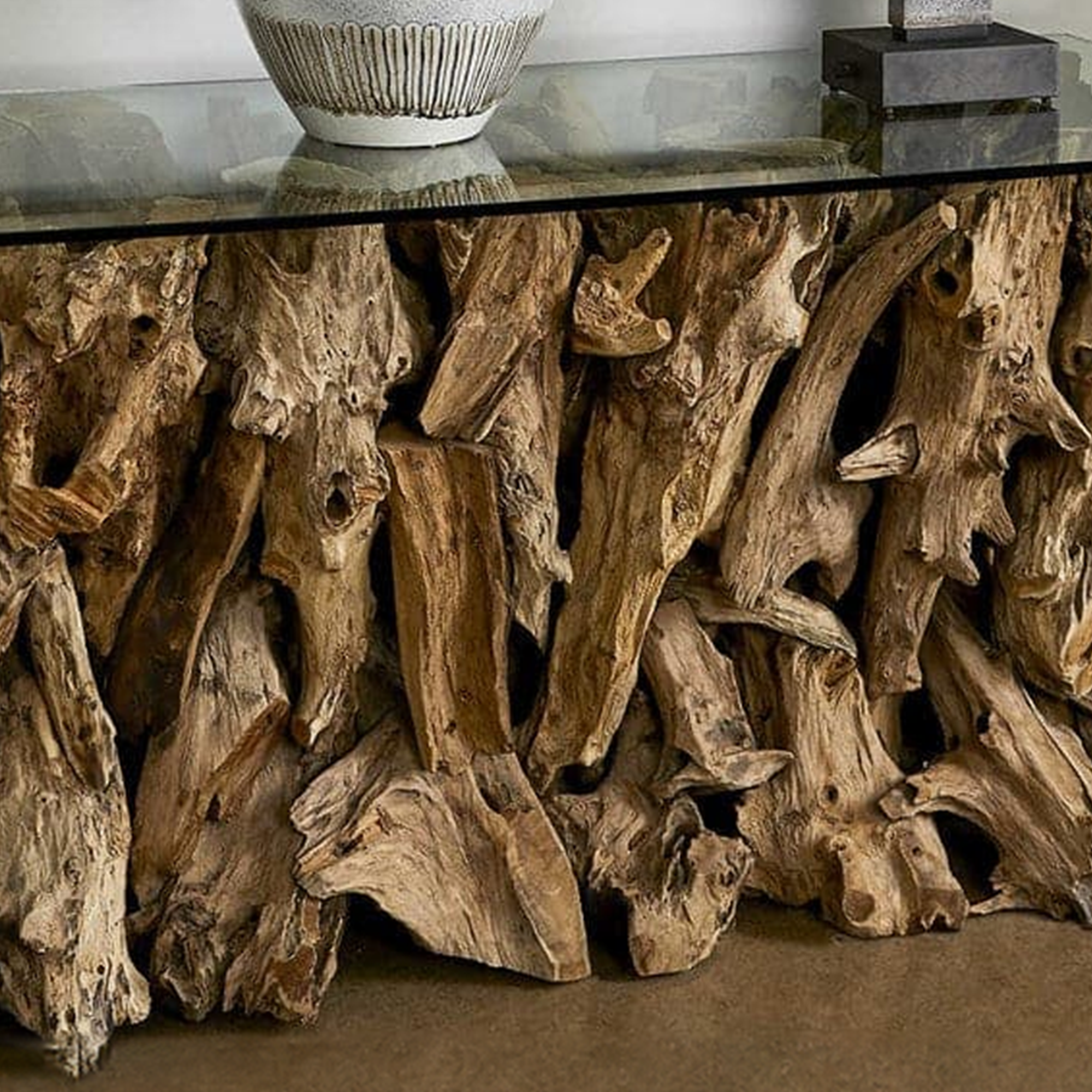 Teak Wood Root Coffee Table SINLCF007