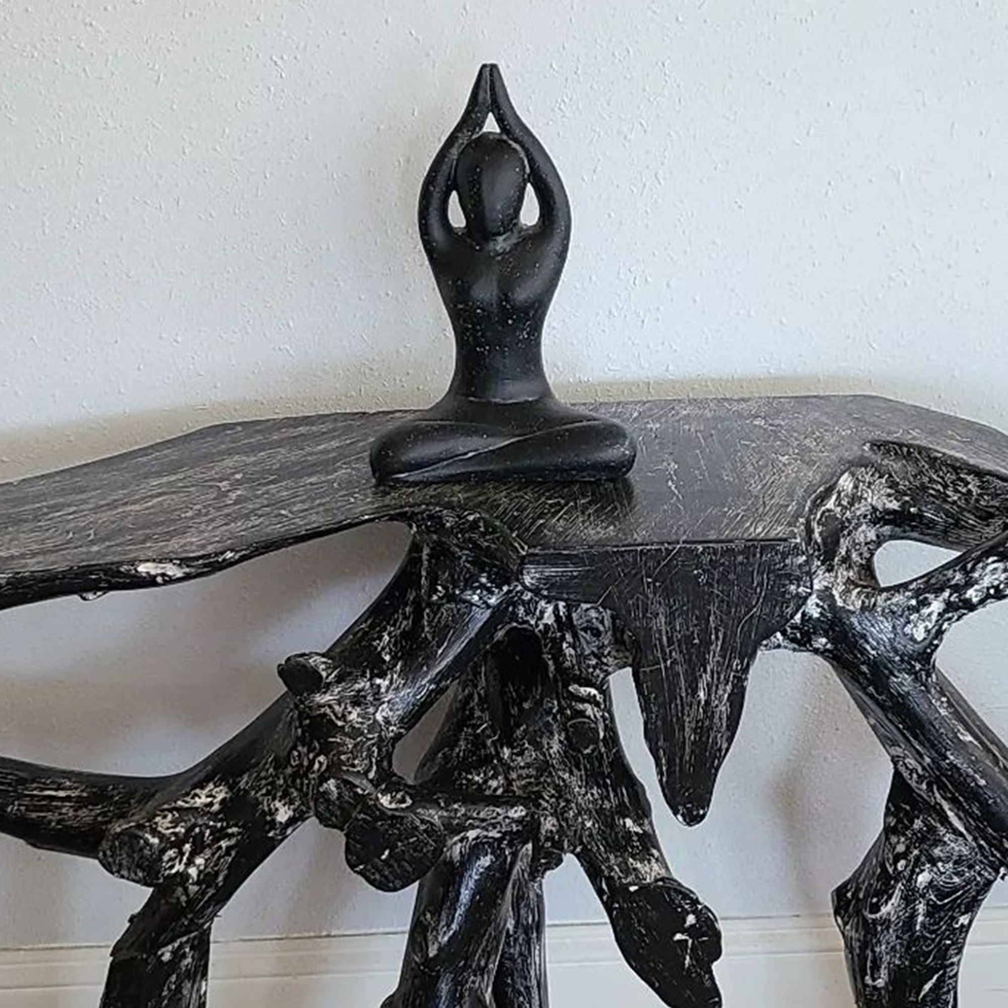 Teak Root Black Coffee Table SINLCF005
