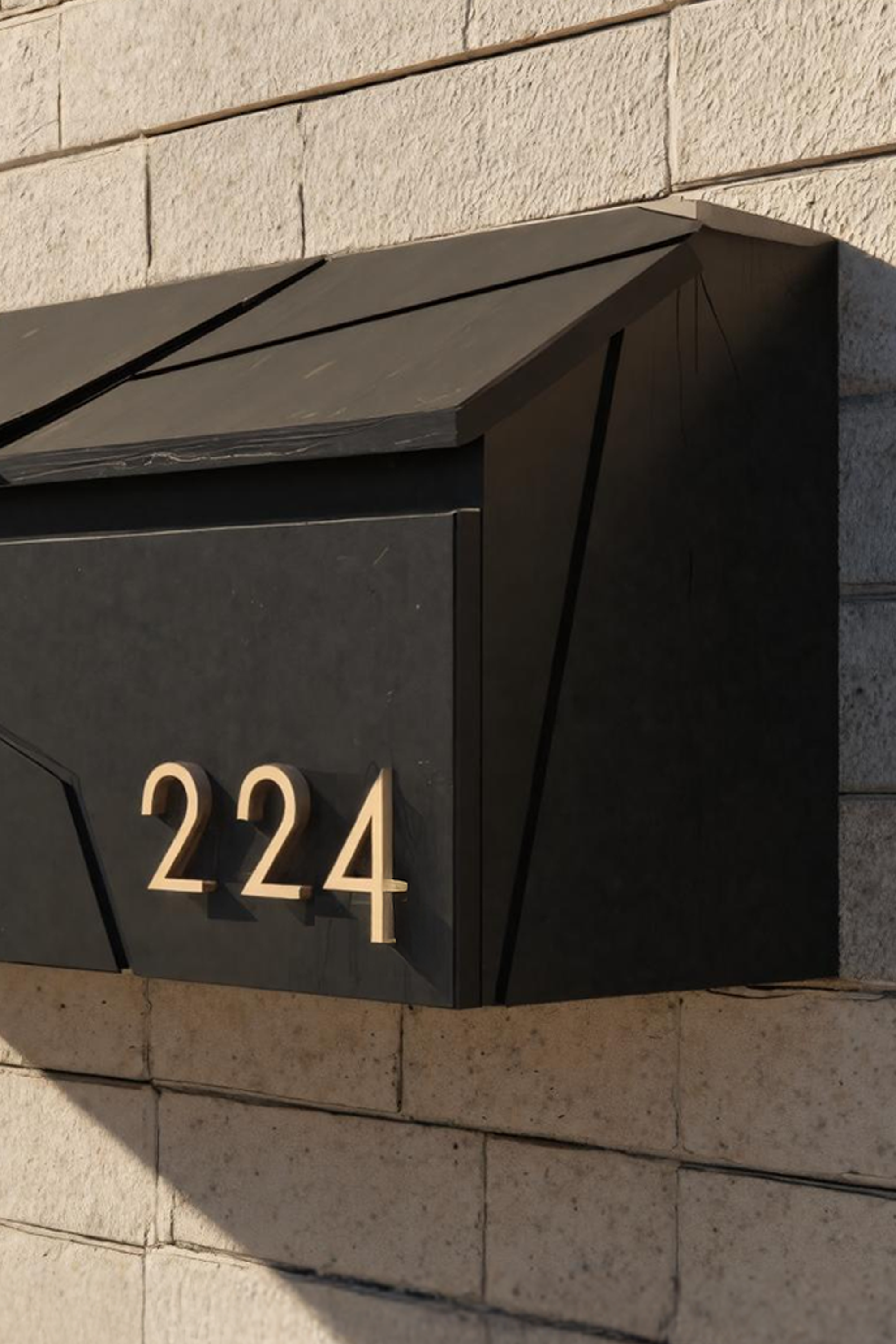 Mid Century Wooden Sculpture Mailbox For Garden Patio Outdoor Accent SILDTTRMB025