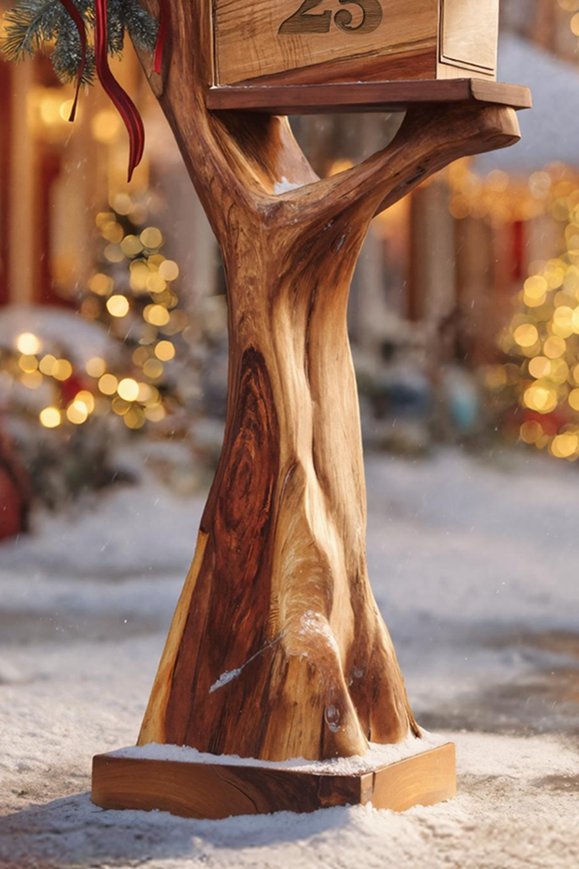 Handcrafted Solid Wood Sculpture Mailbox For Outdoor Furniture Style SILDTTRMB019