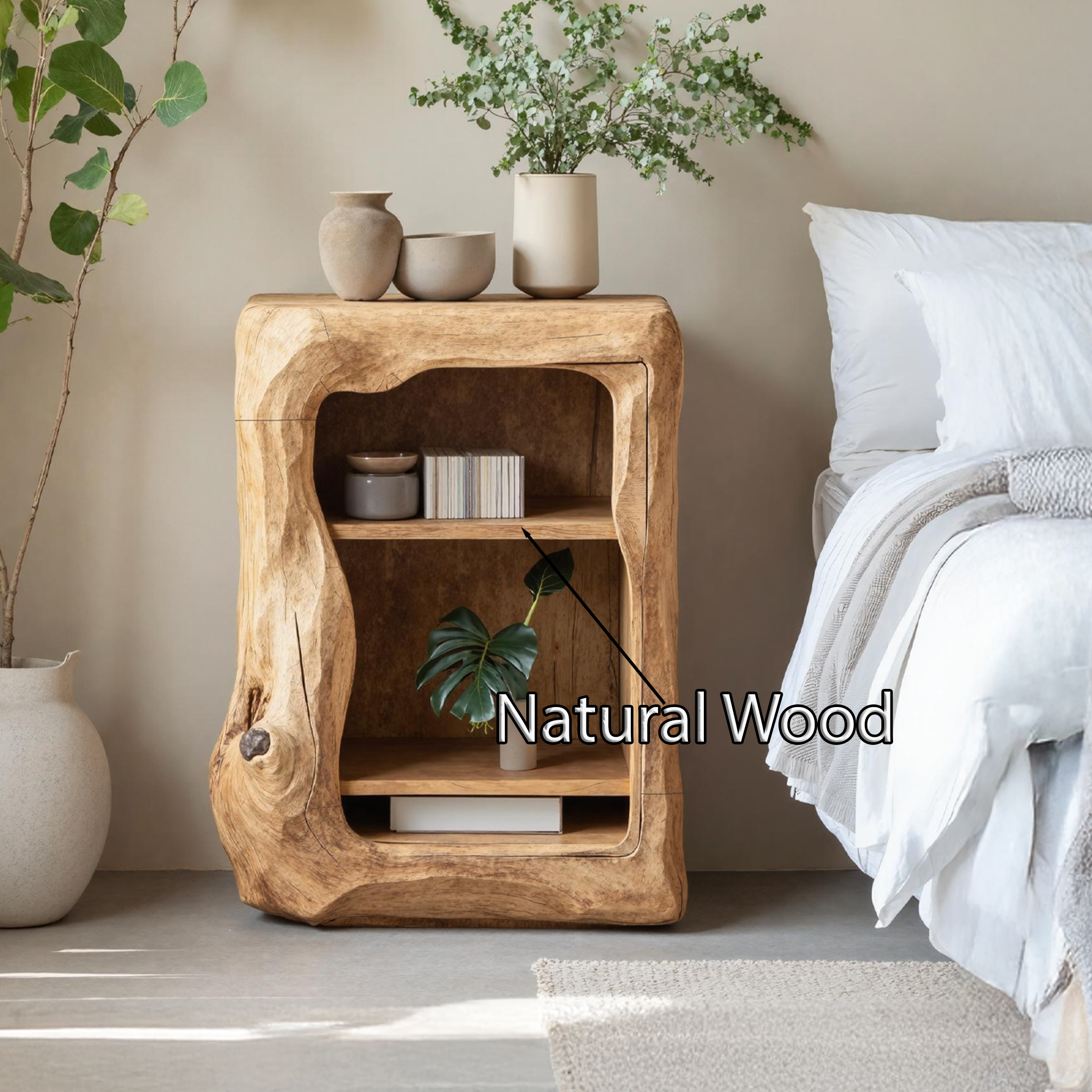 Rustic Wooden Nightstand Bedroom Furniture Essential SILDTNS032