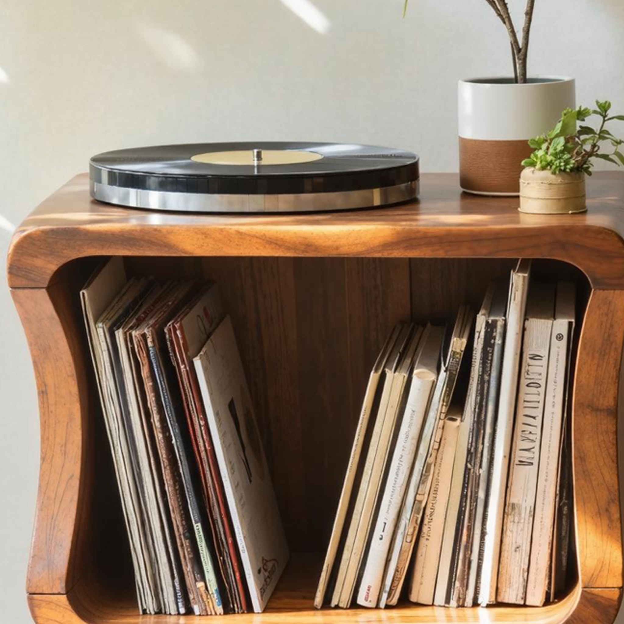 Mid Century Solid Wood Record Player Stand For Living Room SILDTRPT014