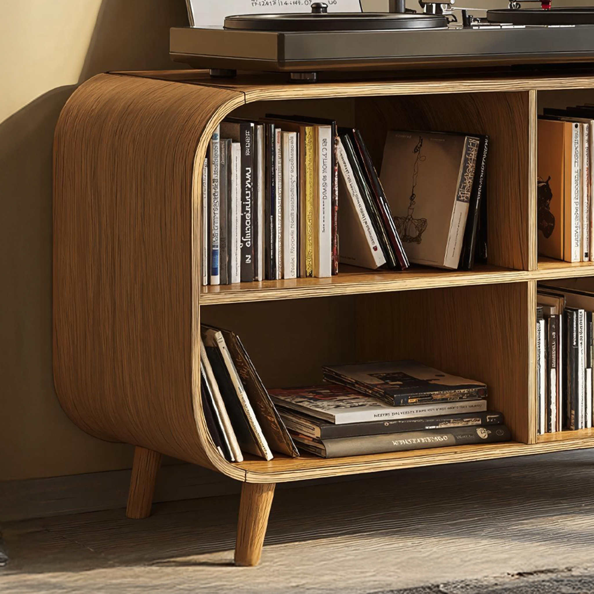 Mid Century Vinyl Record Storage Stand For Entryway Design SILDTRPT022