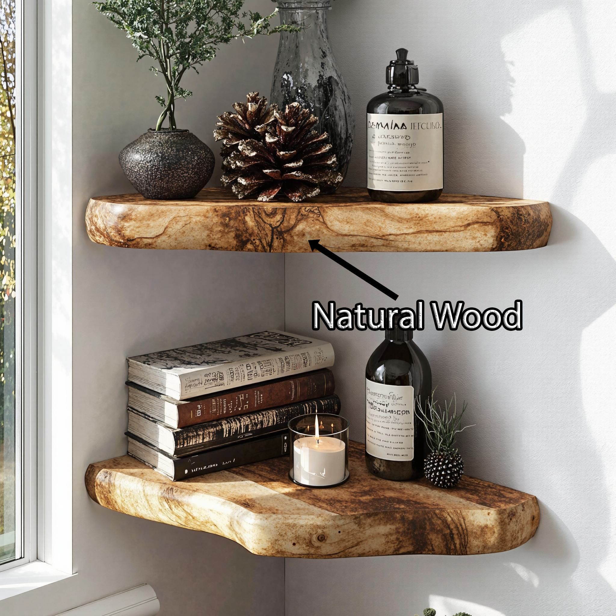 Rustic Wooden Floating Corner Shelves For Any Room SILDTCN050