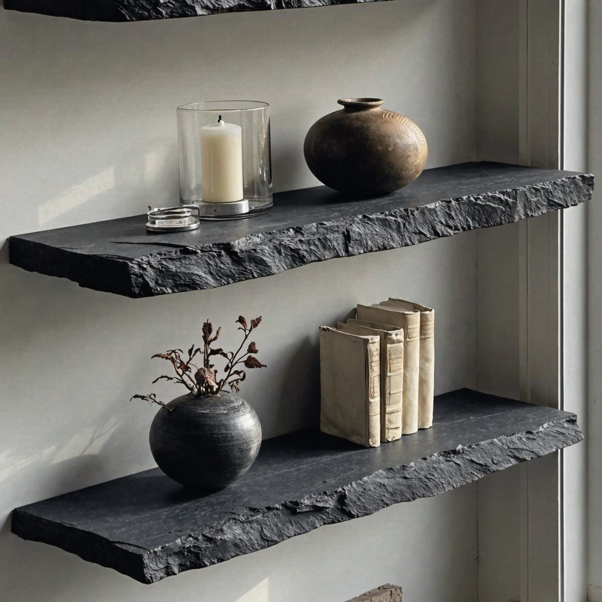 Modern Black Wood Floating Shelf for Living Room Decor SILDTFL124
