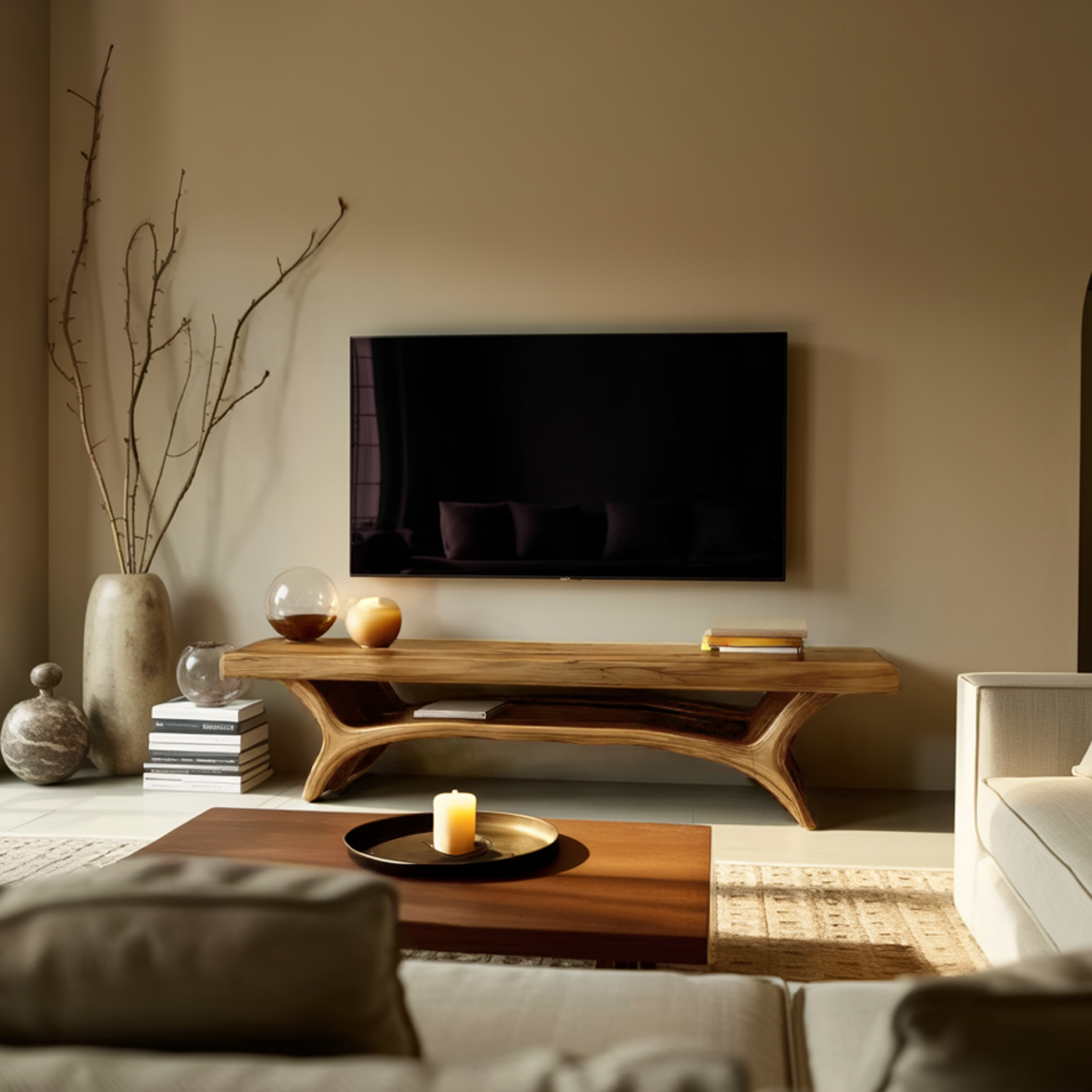 Architectural TV Stand With Shelf For Living Room RTTHTTTVC062