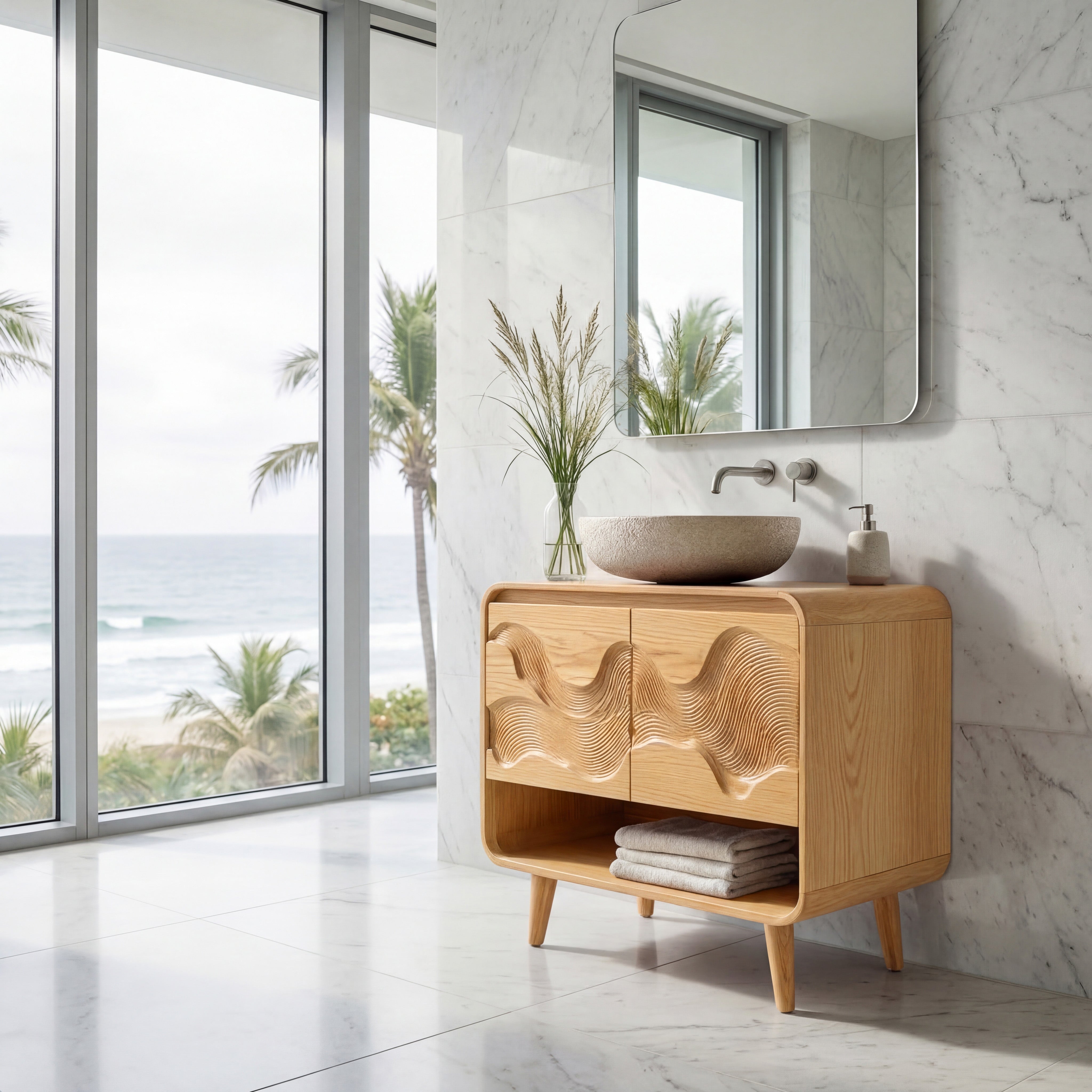 Coastal Wooden Bathroom Vanity For Bathroom RTTHHNBRV014