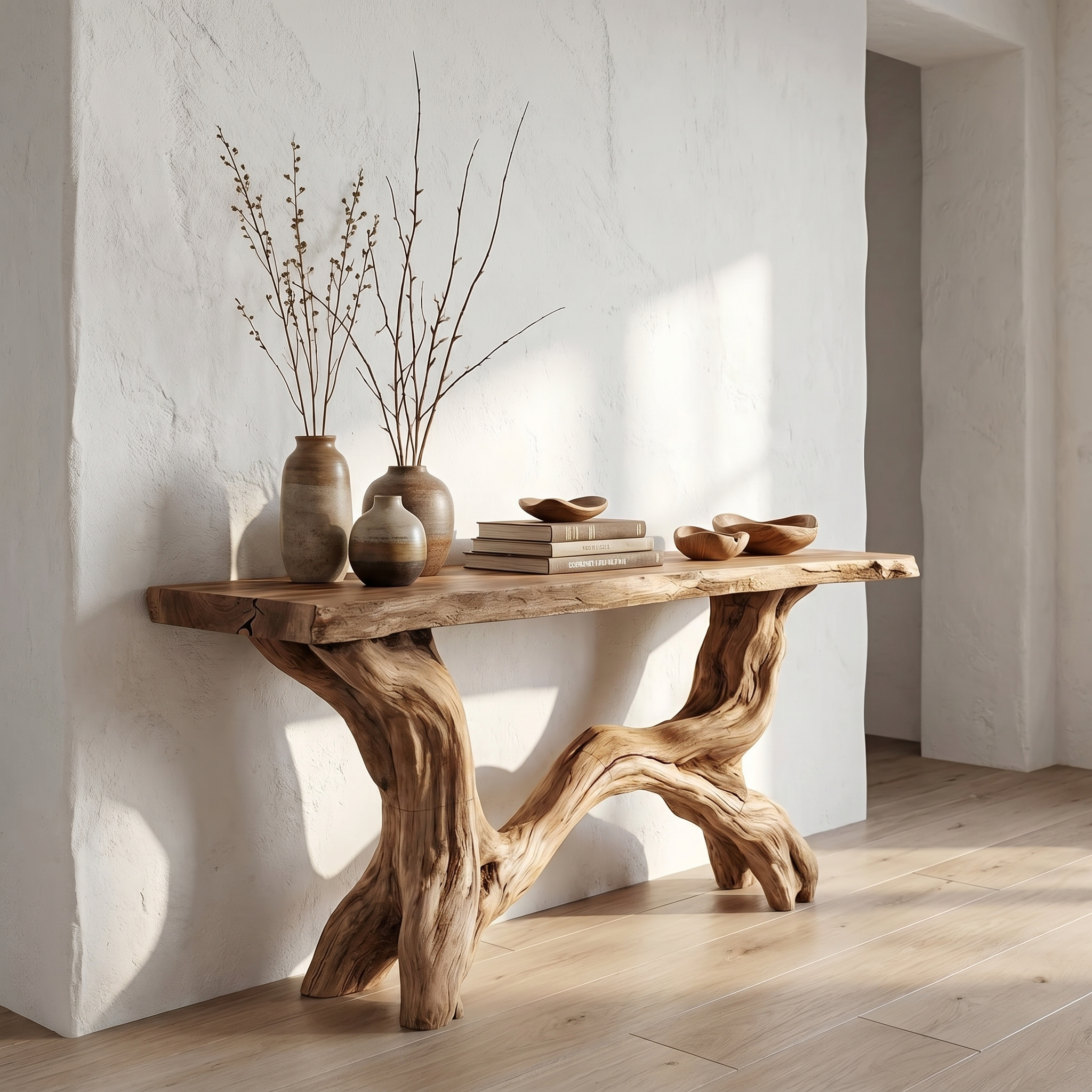 Live Edge Console Table Solid Wood Rustic Driftwood Gift SINLSACS088