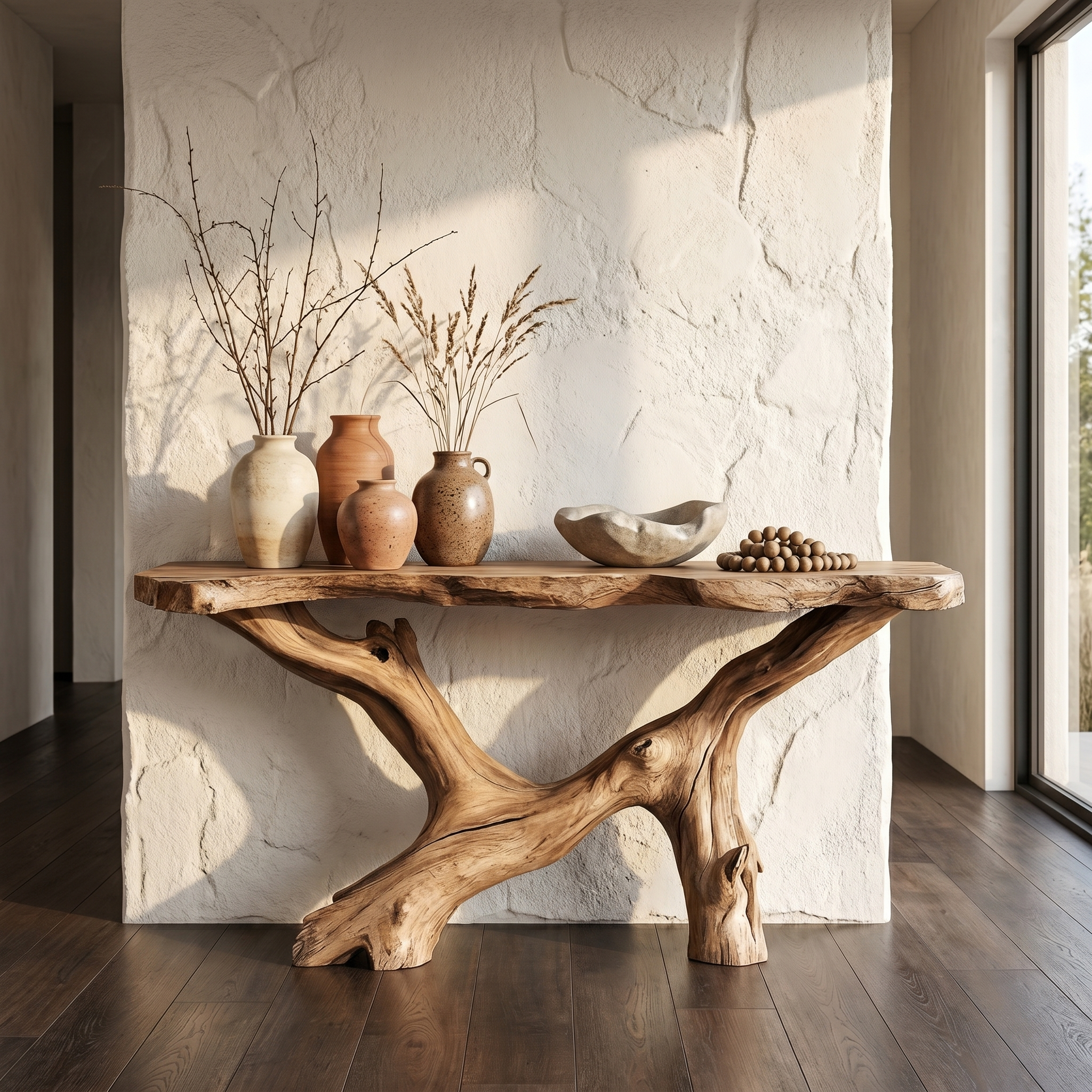 Live Edge Console Table Natural Wood Rustic Handmade Gift SINLSACS089