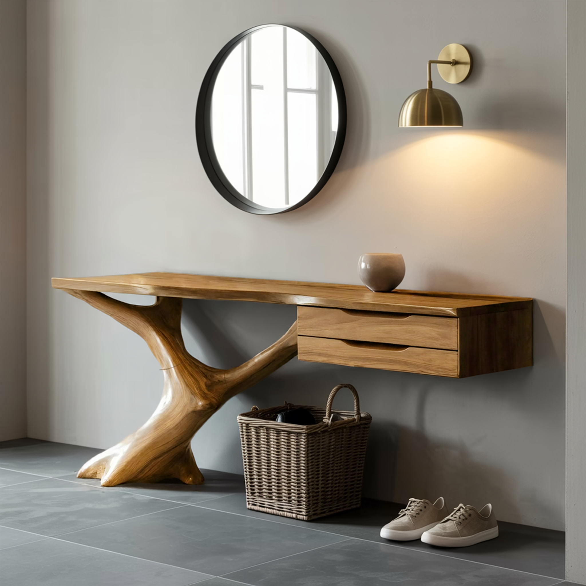 Handcrafted Wooden Console Table For Entryway Design SILDTTNCS016