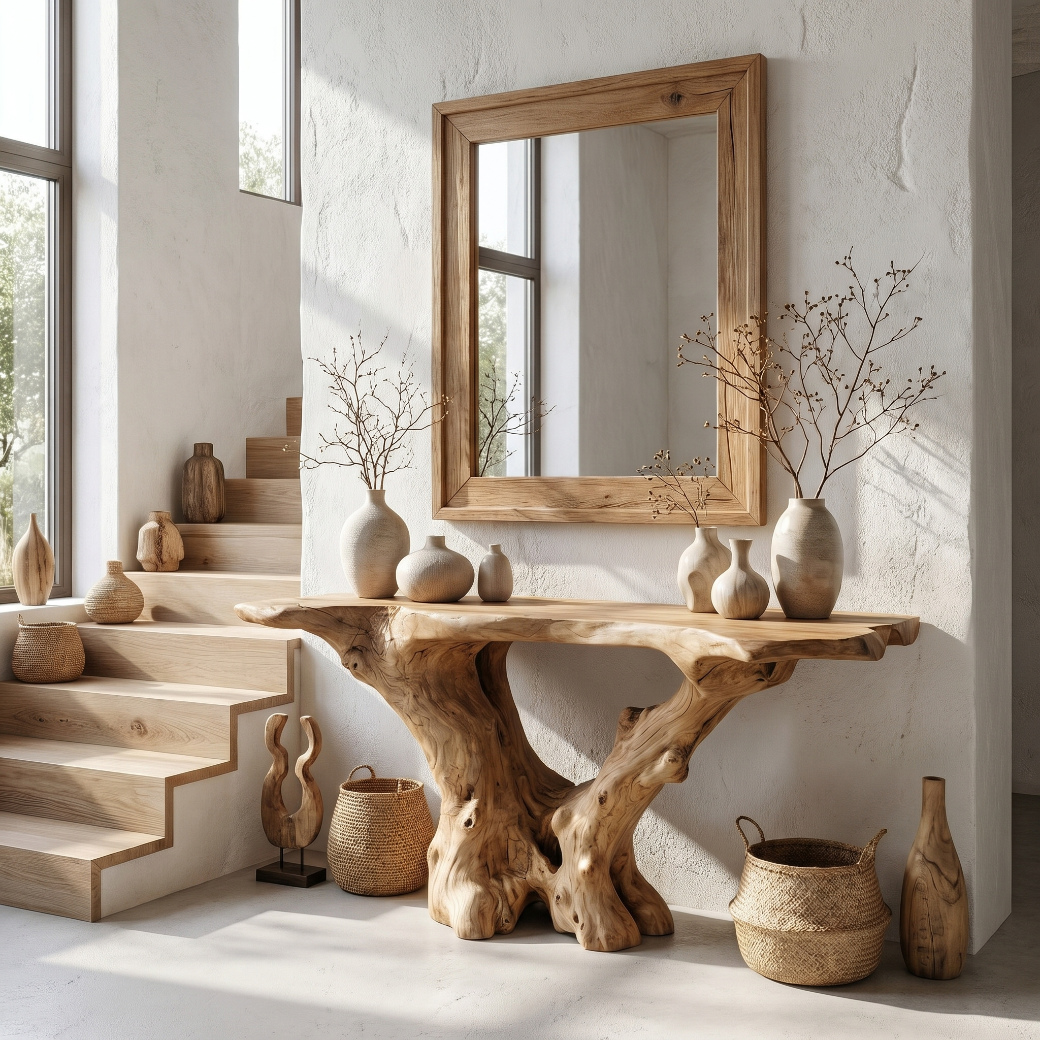 Rustic Handcrafted Wood Console Table Living Room SINLSACS437